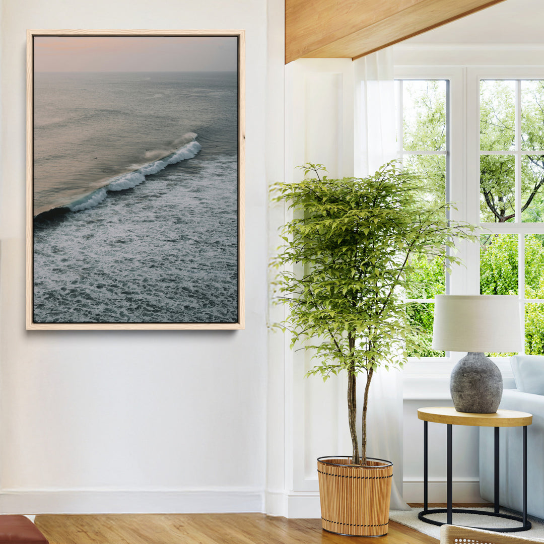 Ocean Waves Wall Art Canvas Print, Framed Coastal Serenity Art Picture Print, Relaxing Ocean Perfect Modern Coastal Decor Artwork