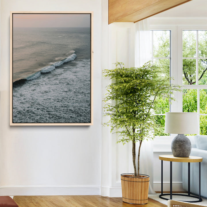 Ocean Waves Wall Art Canvas Print, Framed Coastal Serenity Art Picture Print, Relaxing Ocean Perfect Modern Coastal Decor Artwork