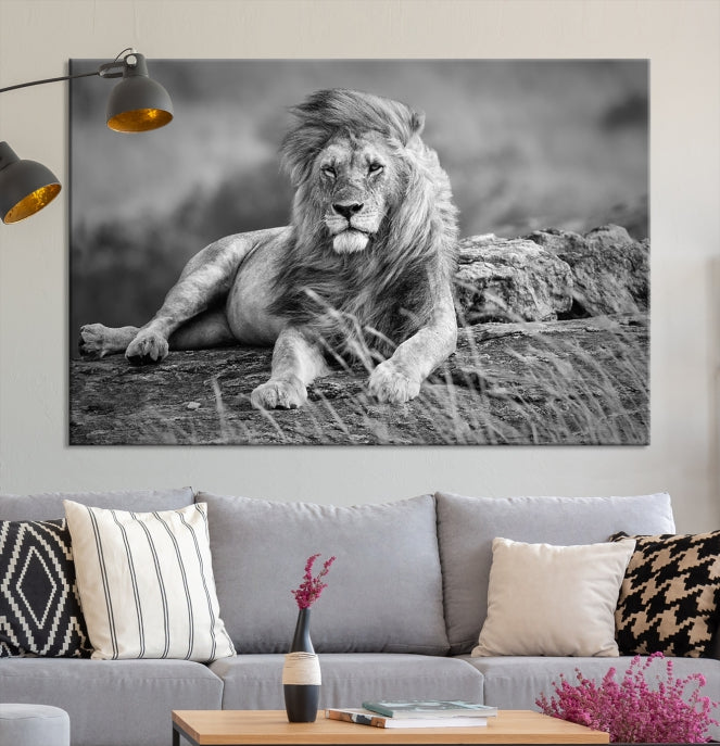 King of Forest Lion Wall Art Canvas Print