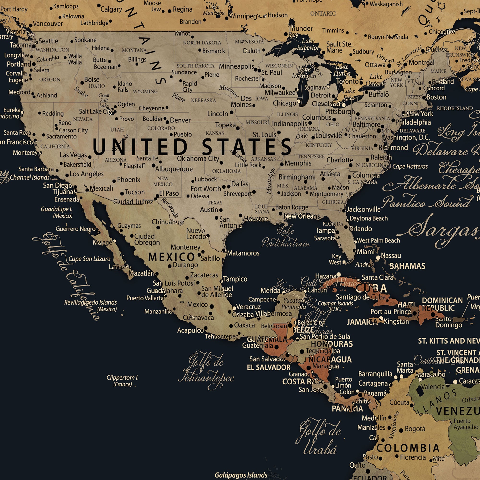 31781393-MGV-CV-36X24-Personalized Family Travel Map Canvas – Custom Framed Push Pin World Map, Unique Adventure Tracker Wall Art for Home, Office