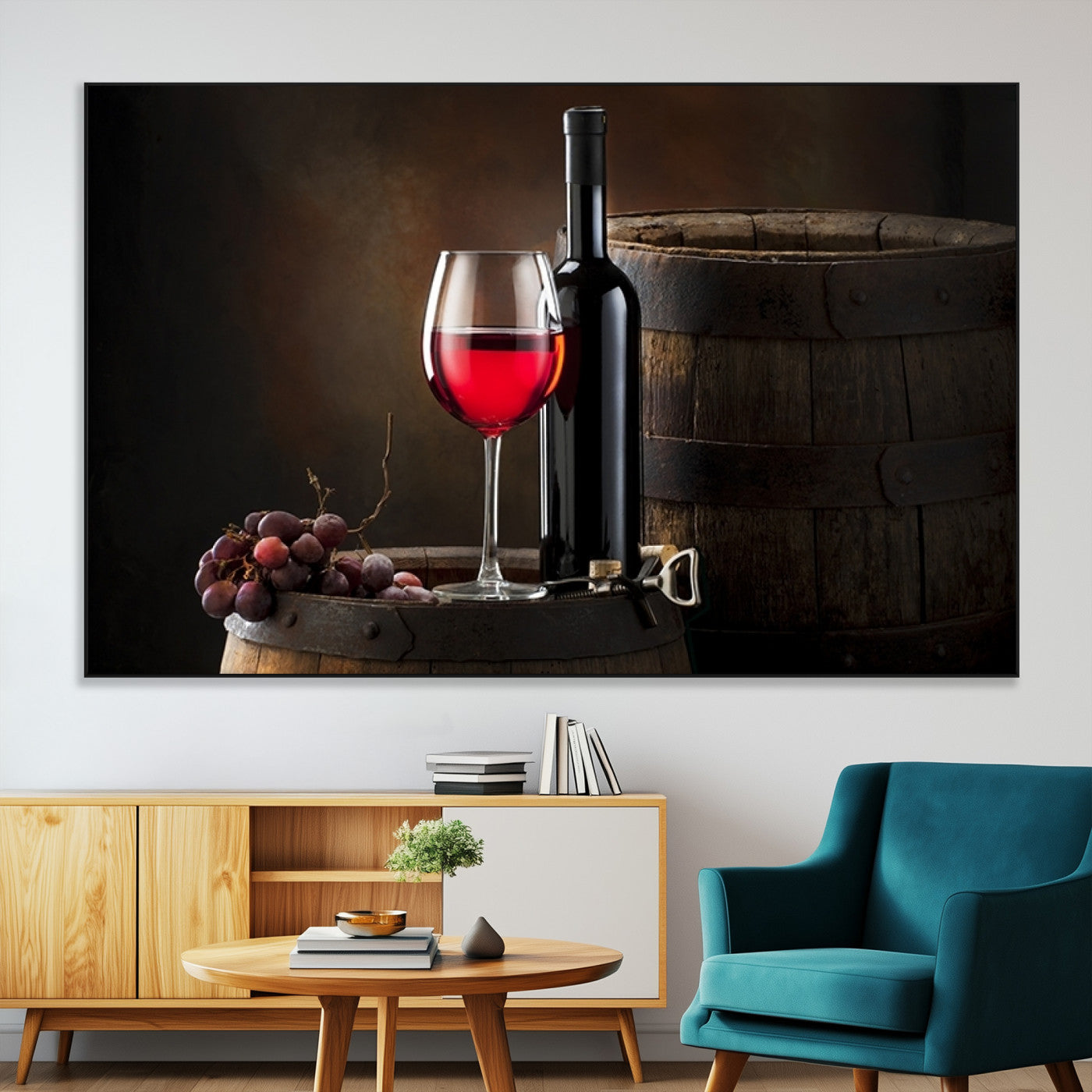 SEG-FC-51X34_Oversize - Red Wine and Bottle Canvas Print