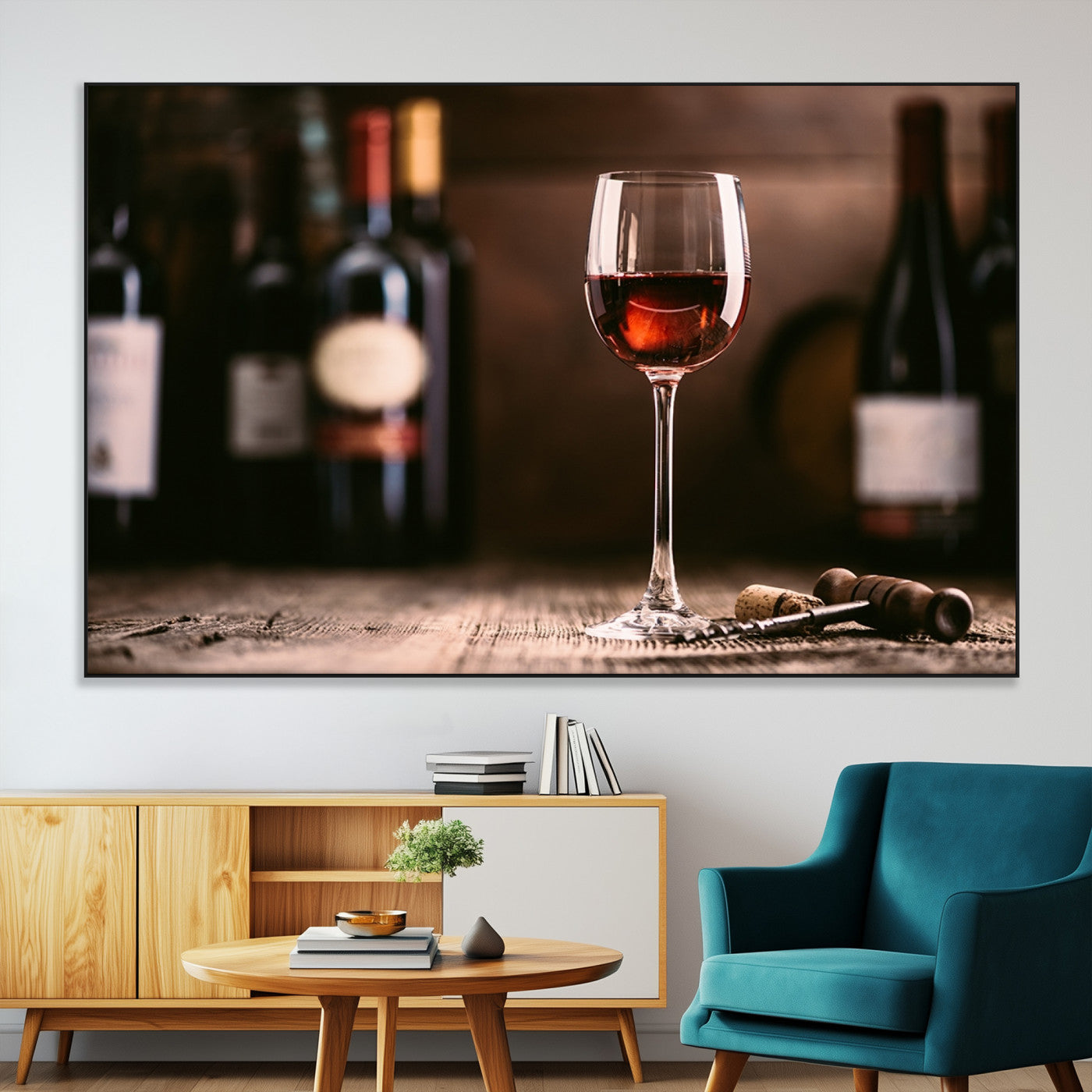 SEG-FC-51X34_Oversize - Red Wine and Bottle Canvas Print