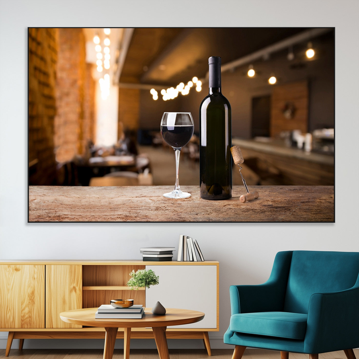 SEG-FC-51X34_Oversize - Wine and Bottle Wall Art Canvas Print