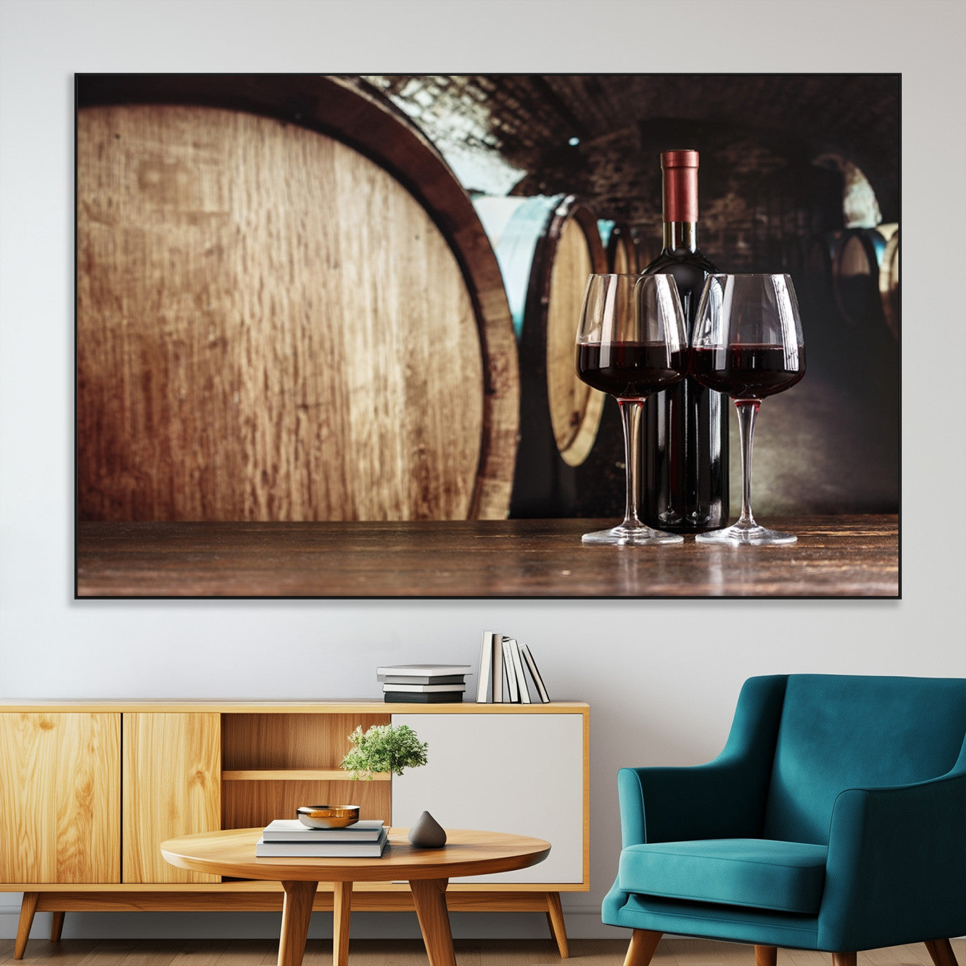 SEG-FC-51X34_Oversize - Wine and Barrel Wall Art Canvas Print