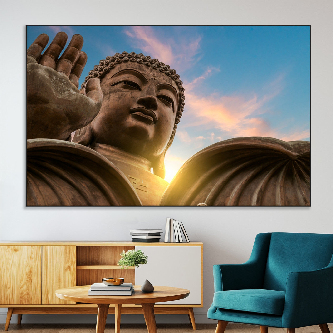 SEG-FC-51X34_Oversize - Buddha Statue and Daylight Wall Art, Buddha Statue Wall Art Canvas Print