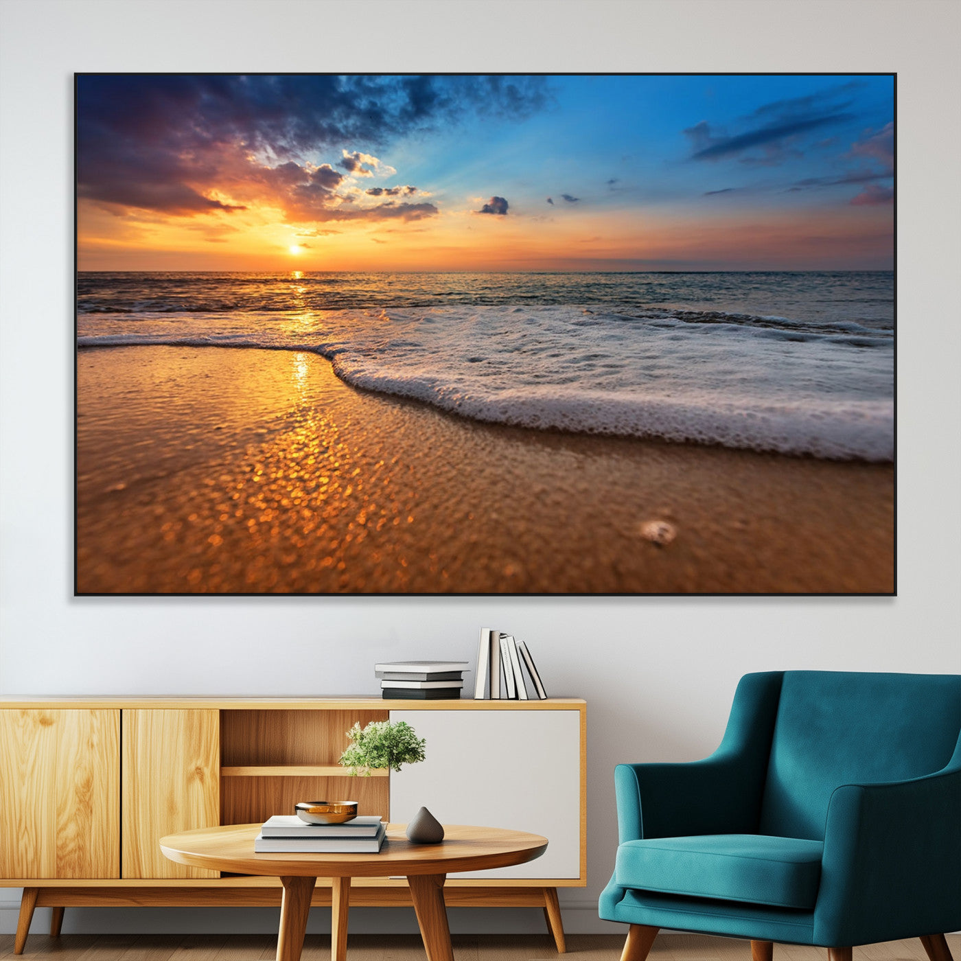 SEG-FC-51X34_Oversize - Sunset and Beach at Night Wall Art Canvas Print