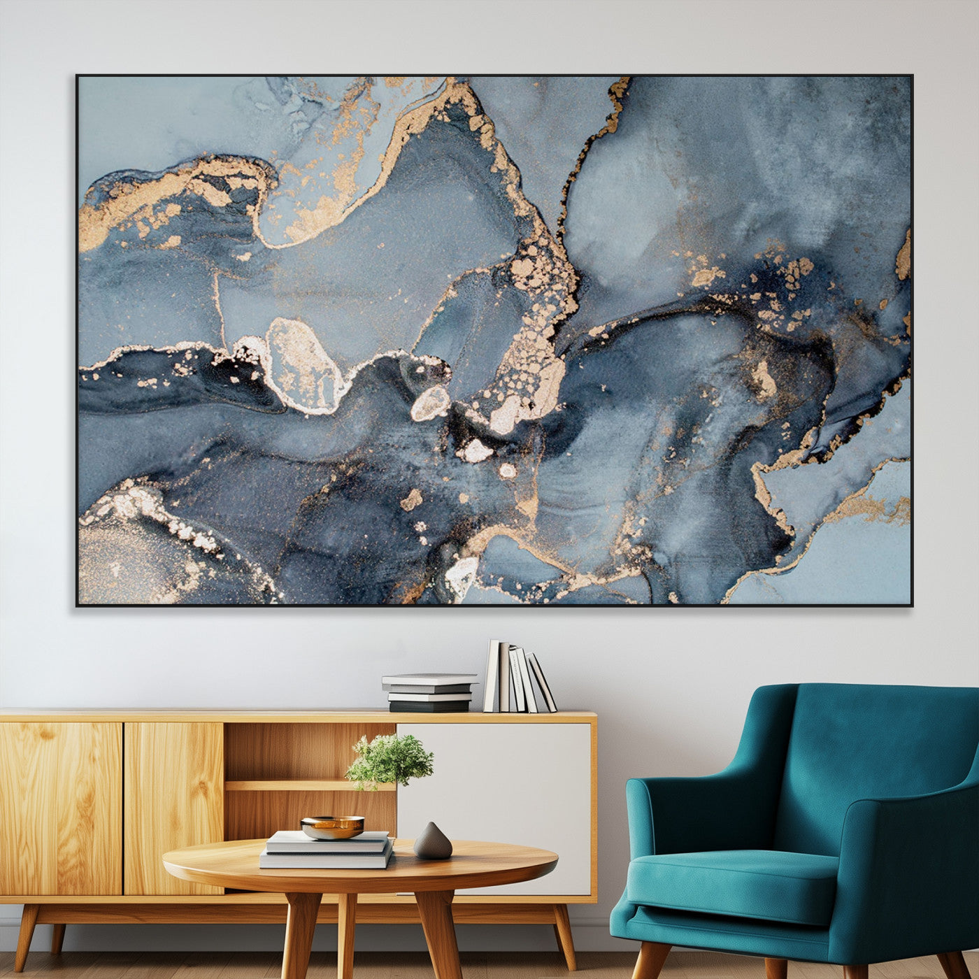 SEG-FC-51X34_Oversize - Multipanel Marble Fluid Effect Wall Art Abstract Canvas Wall Art Print
