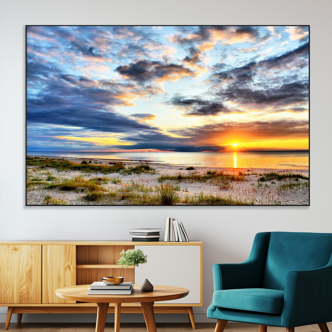 SEG-FC-51X34_Oversize - Sunset On The Ocean Wall Art Canvas Print
