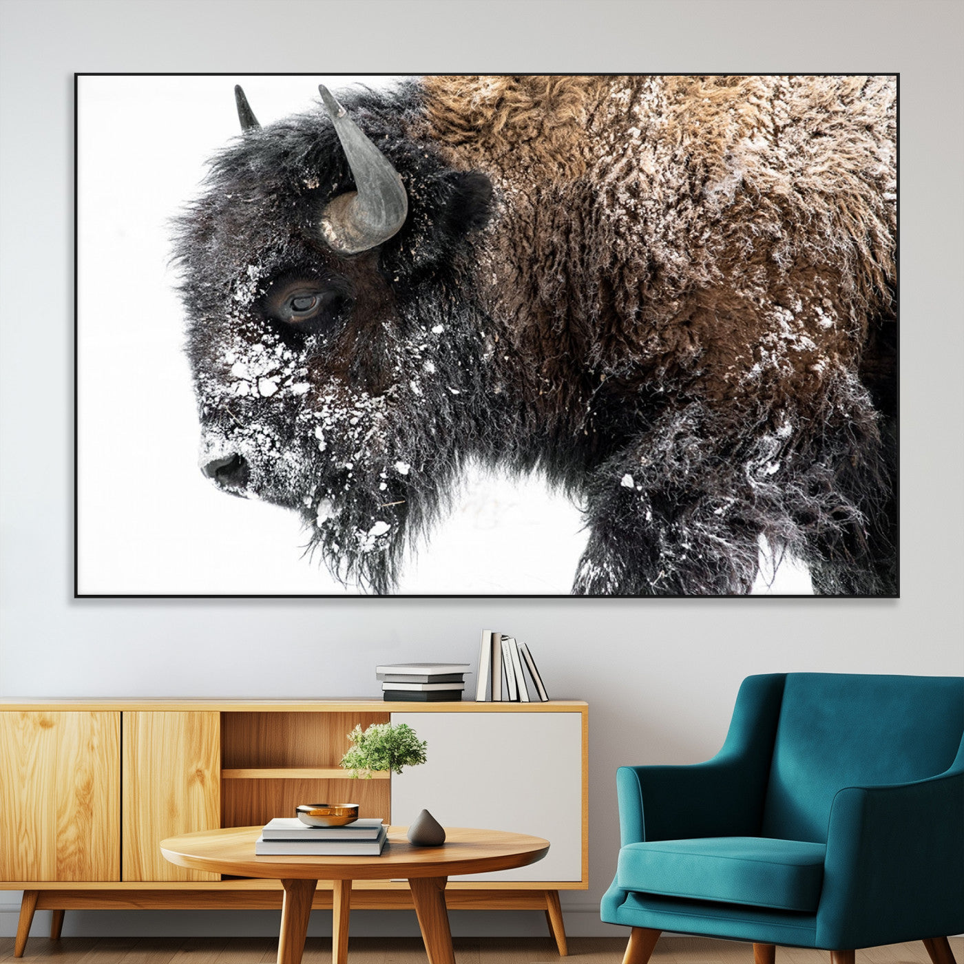 SEG-FC-51X34_Oversize - American Bison Wall Art Print | Buffalo Canvas Wall Art |  Framed and Ready to Hang Bison Print for