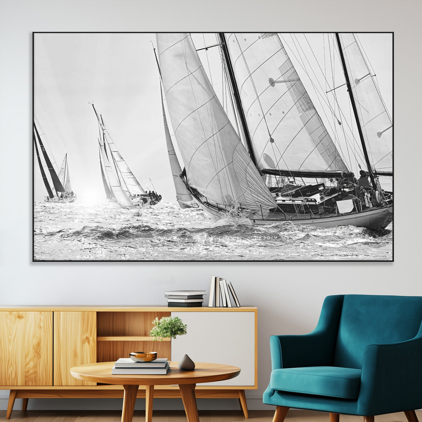 SEG-FC-51X34_Oversize - Yacht Sailboat Regatta Canvas Wall Art Canvas Print