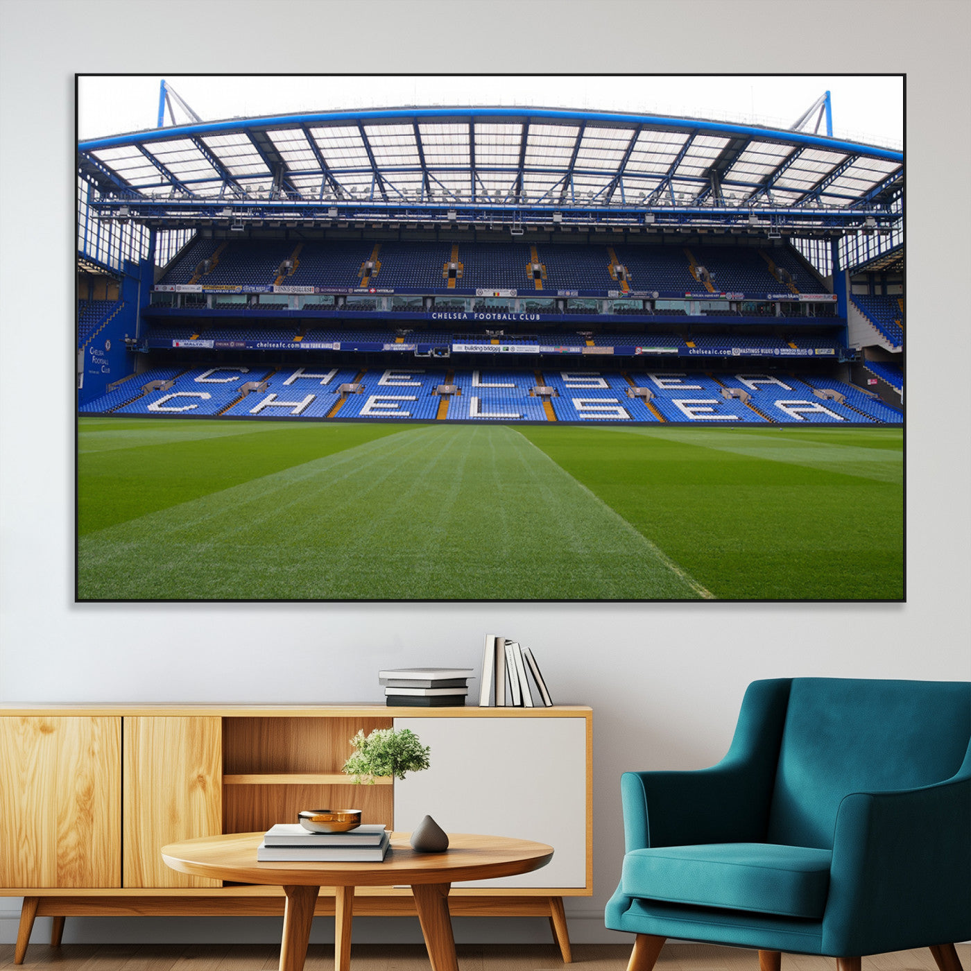 -Chelsea FC Soccer Team Print - Stamford Bridge Stadium Wall Art Canvas Print