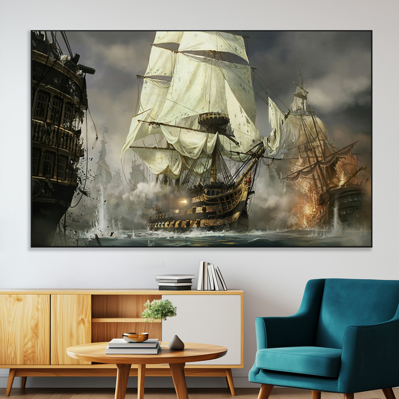 SEG-FC-51X34_Oversize - Pirate Ship War Wall Art Canvas Print