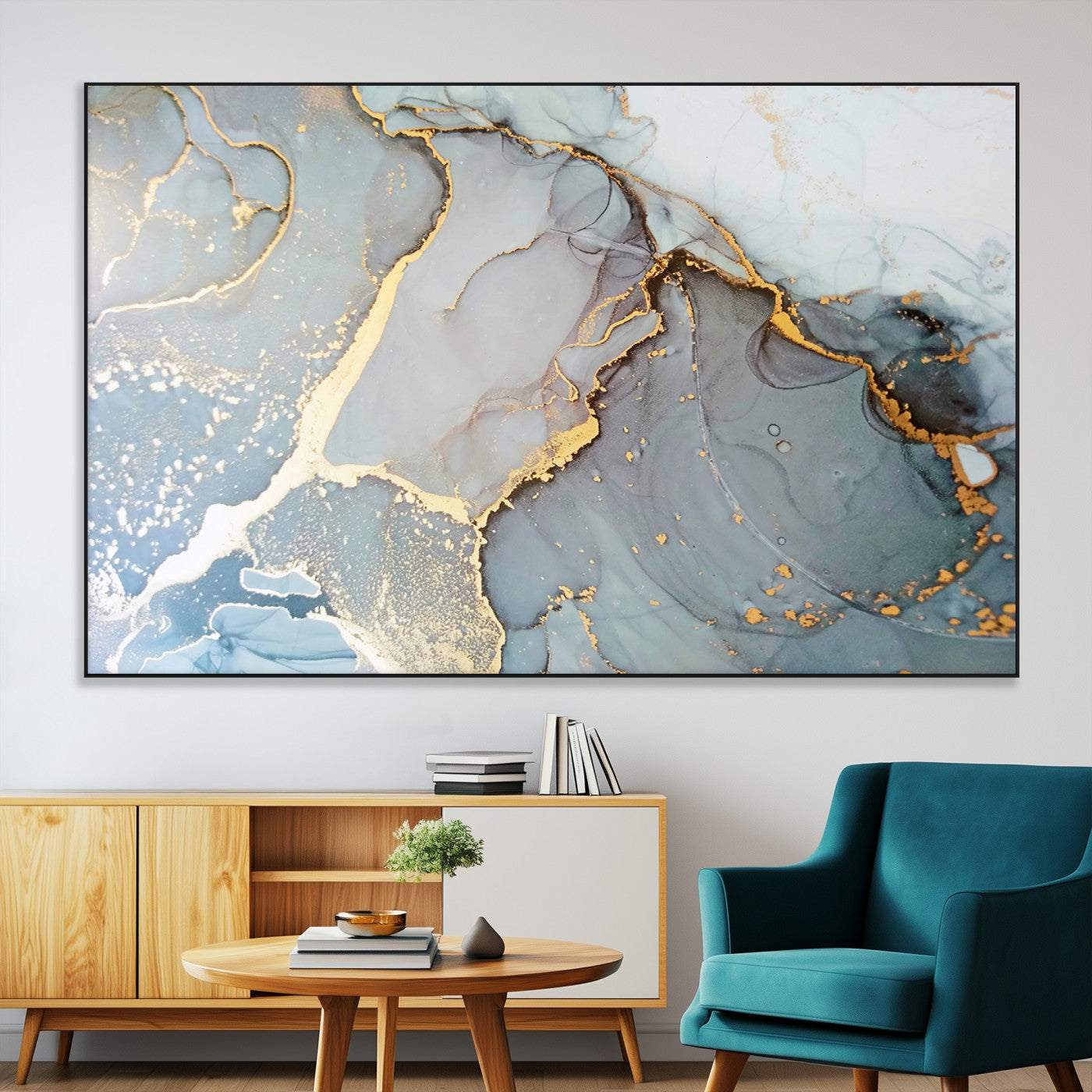 -Large Abstract Marble Wall Art Canvas Print for Living Room and Farmhouse Decor