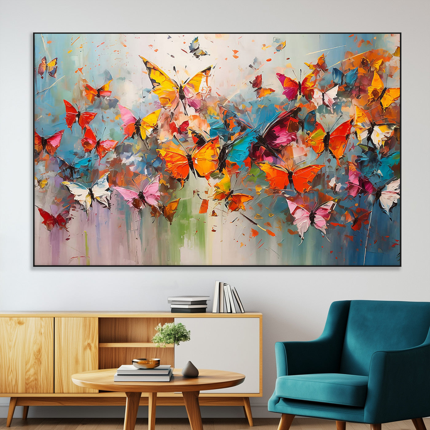 -Abstract Butterfly Wall Art Canvas Print