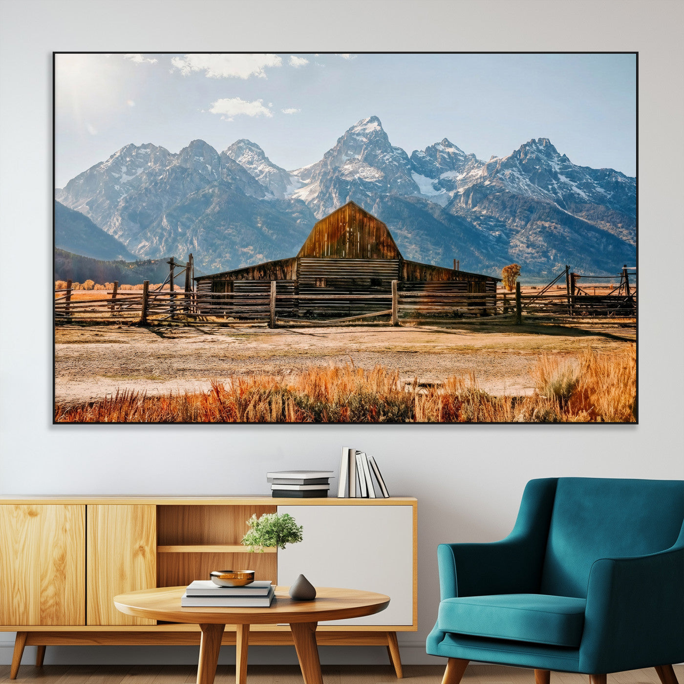 26513-MGV-CV-36X24 - Vintage Old Barn Field Wall Art Canvas Print for Farmhouse Decor - Rustic Barn Wall Art Canvas Print
