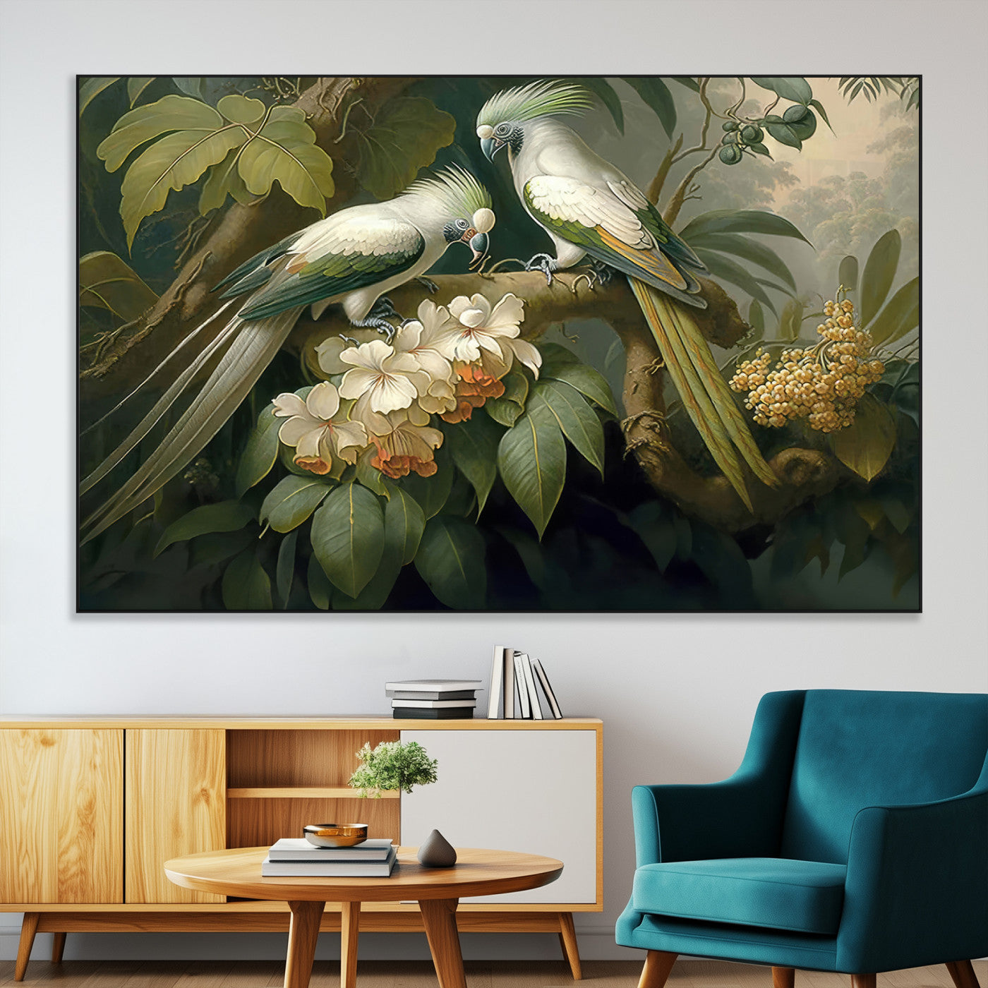 -Tropical Paradise Print Wall Art Stunning Artwork of a Parrot in a Lush Forest with Beautiful