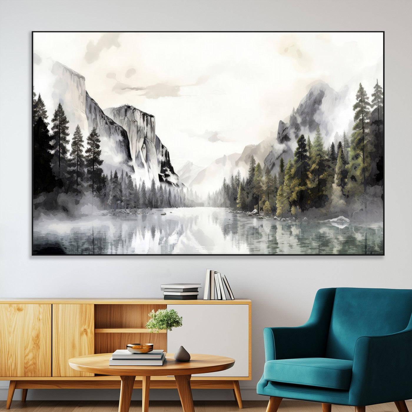 SEG-FC-51X34_Oversize - Yosemite Valley Wall Art Canvas Print – Framed and Ready to Hang – Majestic Nature Landscape Décor