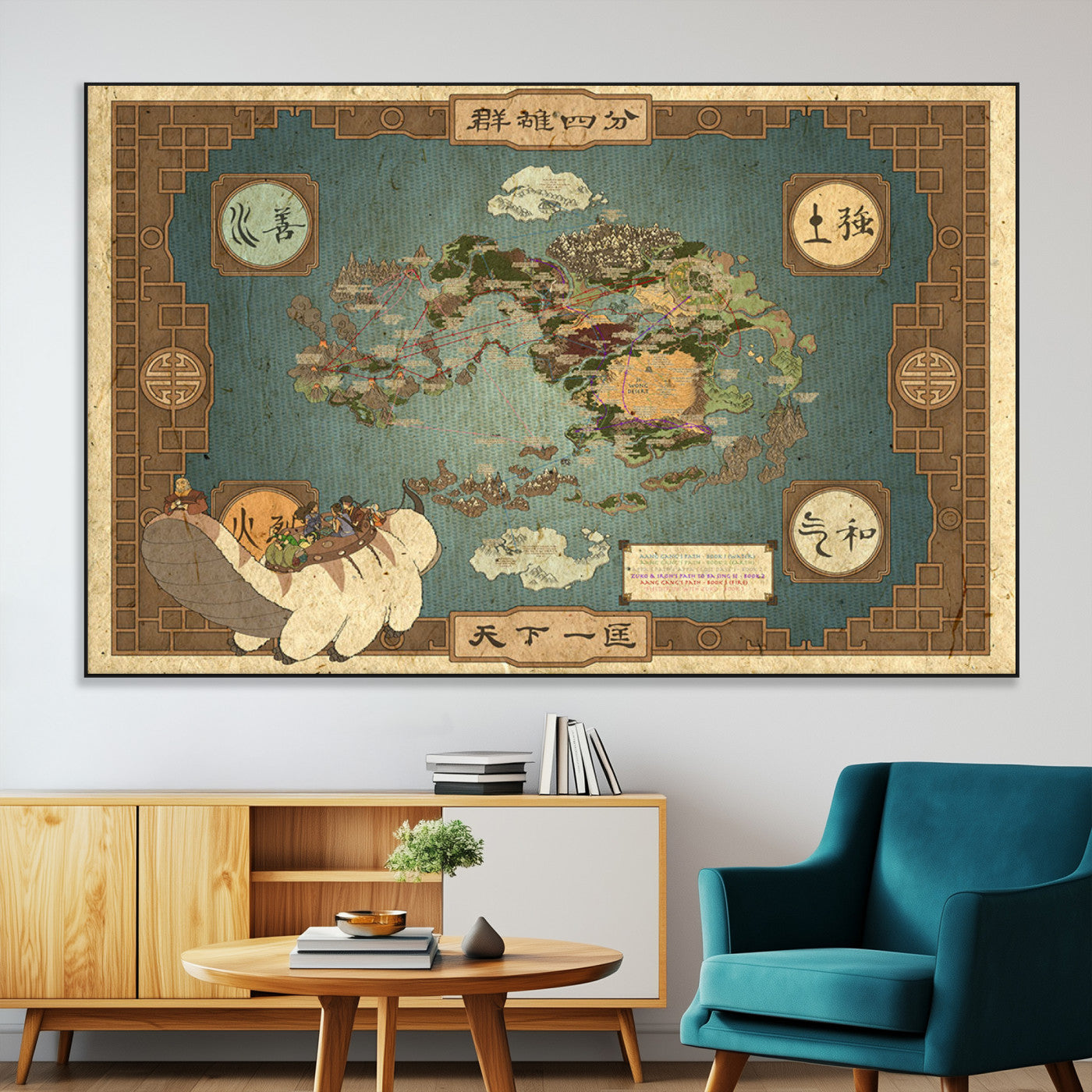 SEG-FC-51X34_Oversize - Push Pin World Map Canvas Print – Framed Wall Art for Couples to Track Their Travels – Anniversary