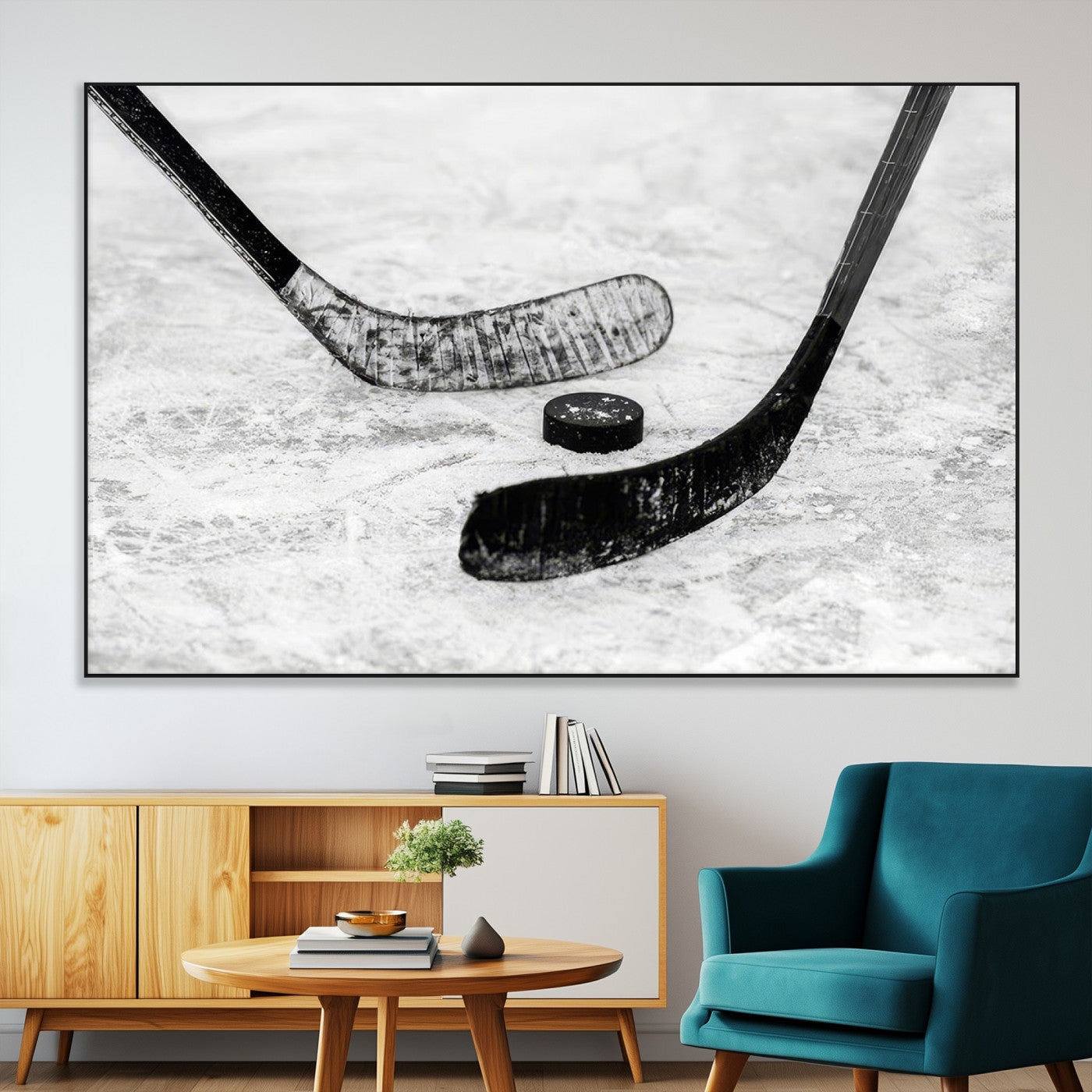 SEG-FC-51X34_Oversize - Winter Ice Hockey Sport Canvas Wall Art Print - Hockey Wall Art Print