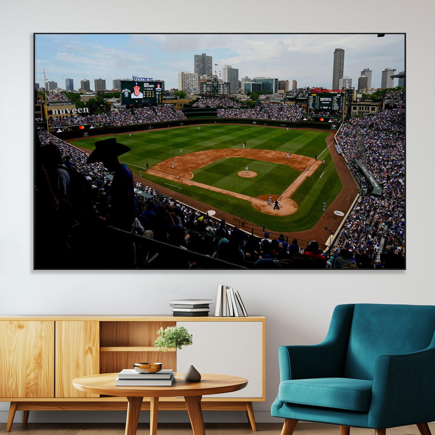 -Chicago Cubs Baseball Team Print - Wrigley Field Stadium Wall Art Canvas Print