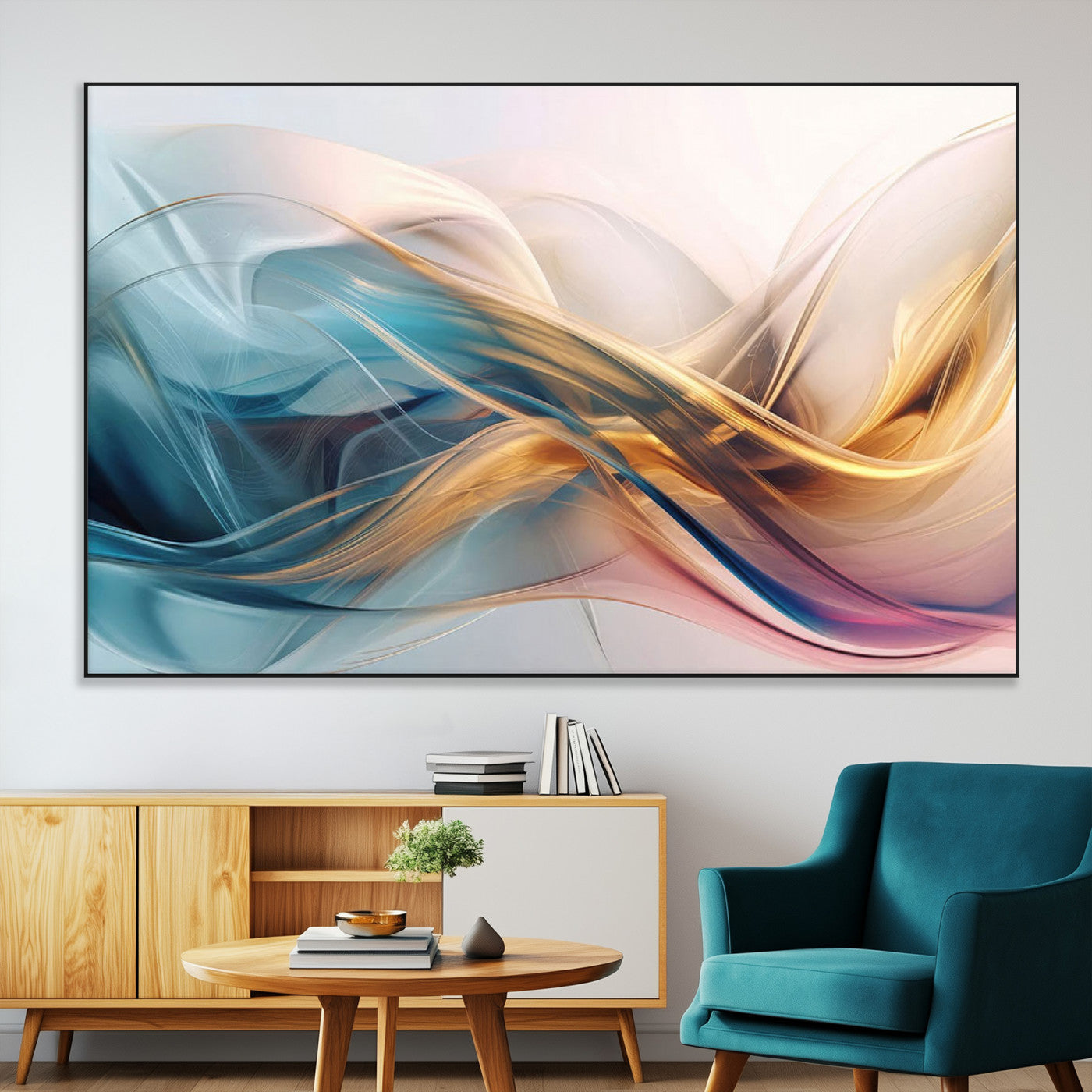 -Abstract Flowing Colors Wall Art Canvas Print