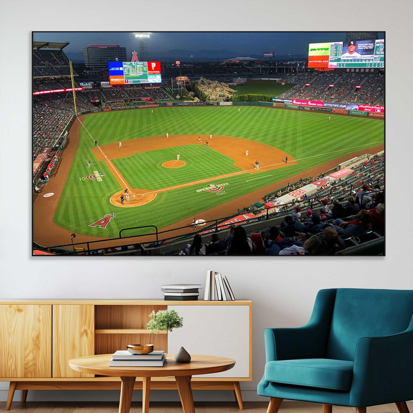 -Angel Stadium Aerial Canvas Print – Los Angeles Angels Baseball Canvas Print, Framed, Ready to Hang