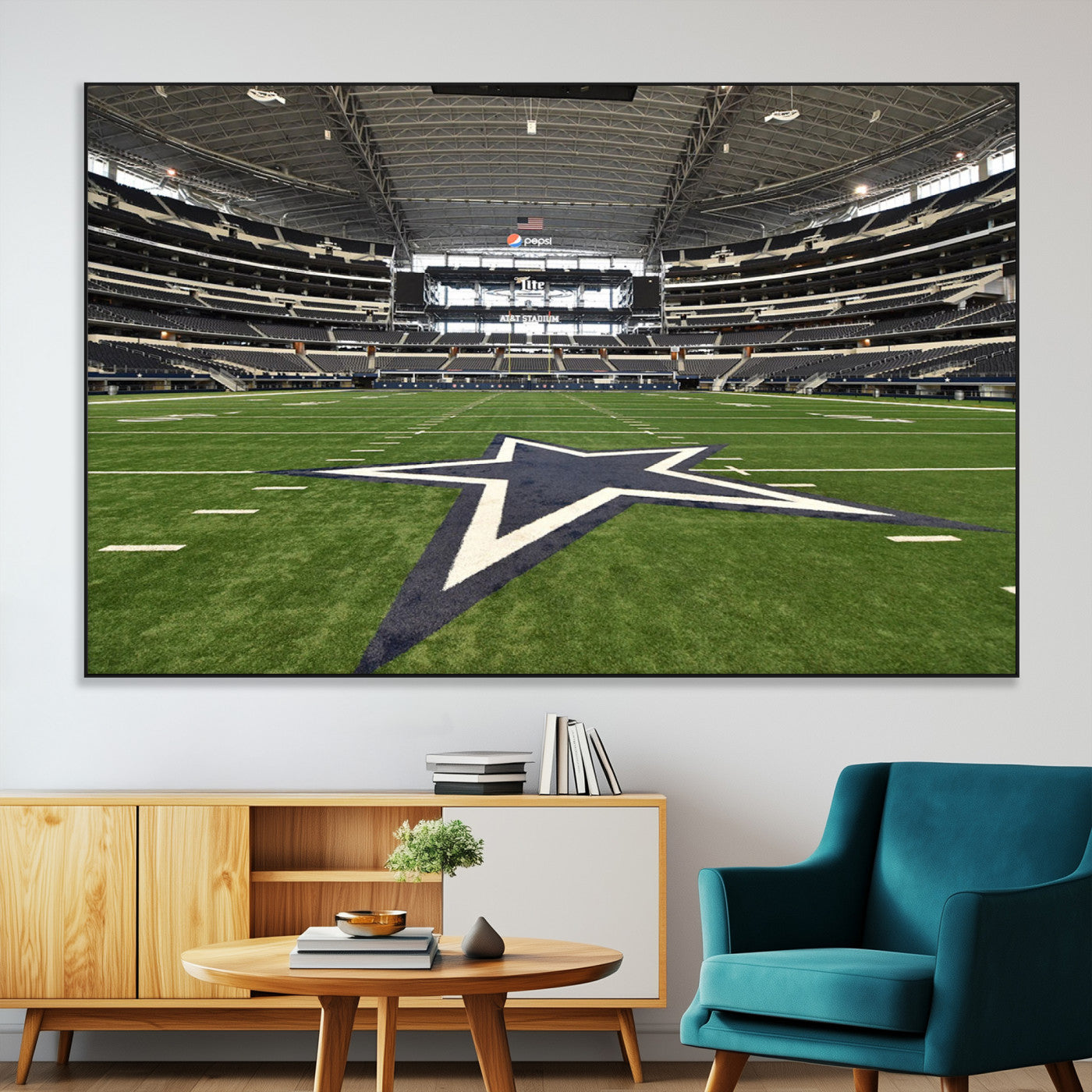 SEG-FC-51X34_Oversize - Dallas Cowboys Football Team Print - Arlington AT&T Stadium Wall Art Canvas Print