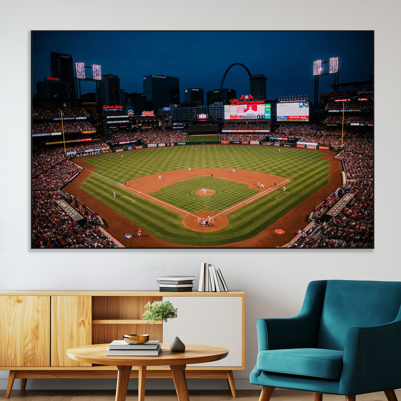 SEG-FC-51X34_Oversize - St. Louis Cardinals Baseball Team Print - Busch Stadium Wall Art Canvas Print