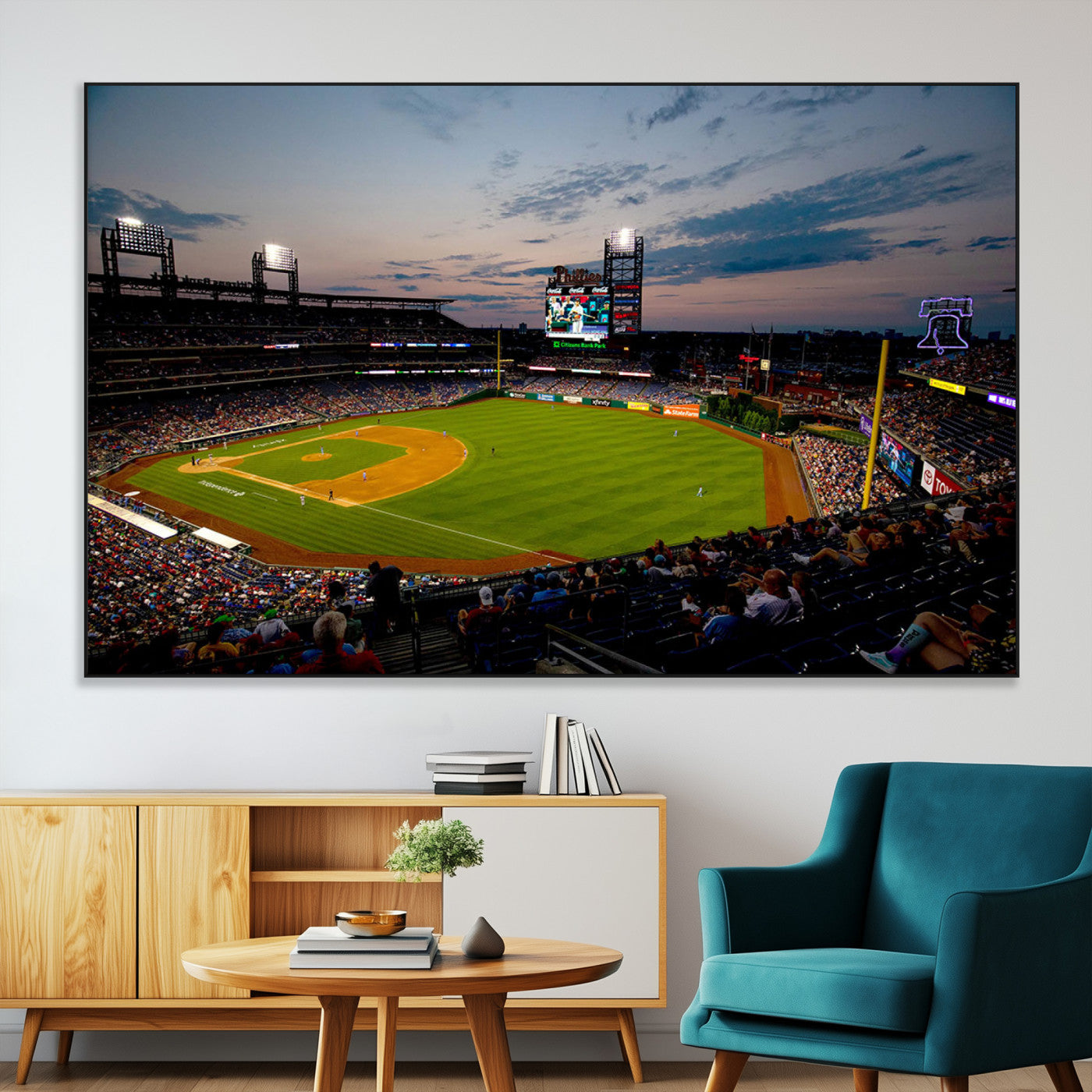 -Philadelphia Phillies Baseball Team Print - Citizens Bank Park Stadium Wall Art Canvas Print