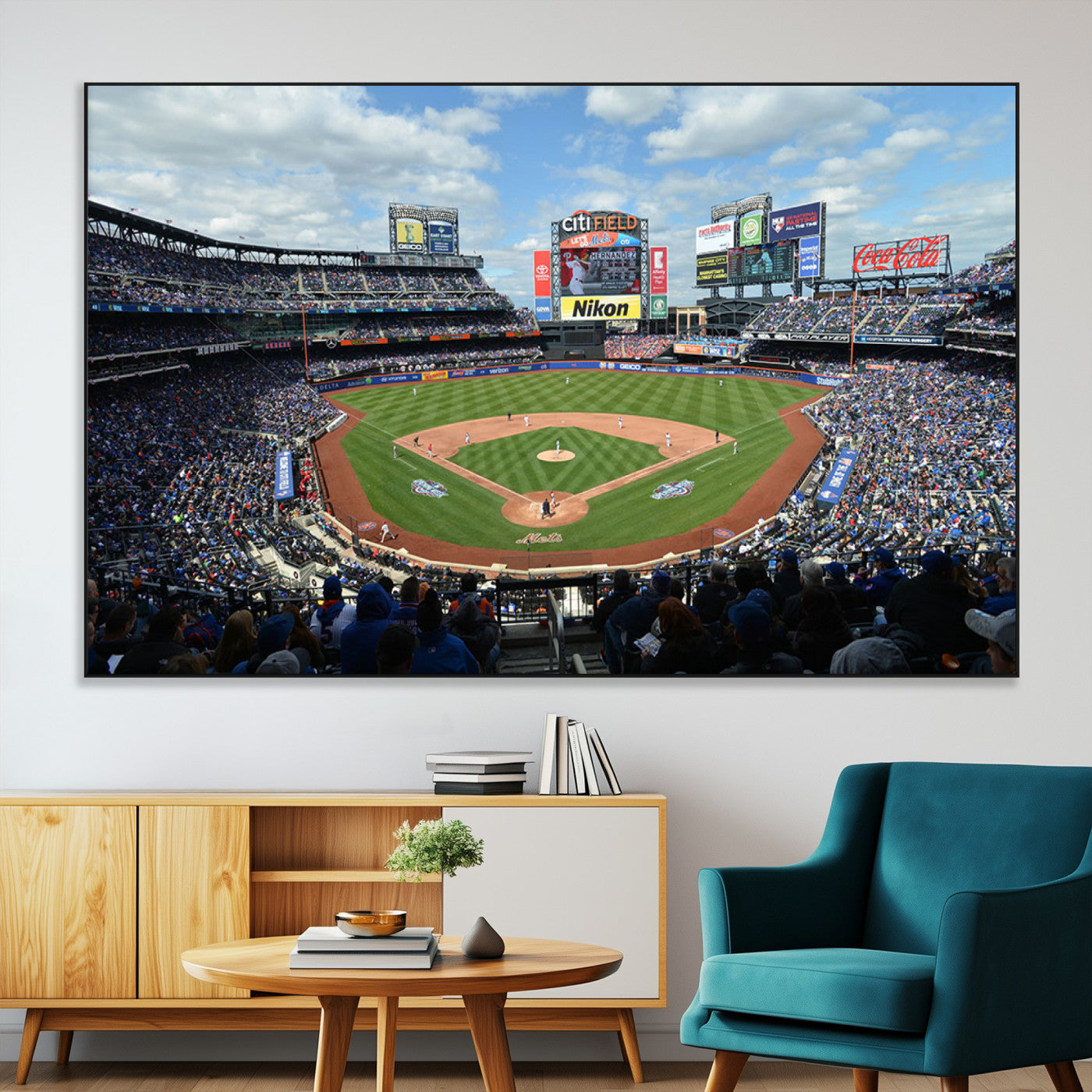-New York Mets Baseball Team Print - Citi Field Stadium Wall Art Canvas Print
