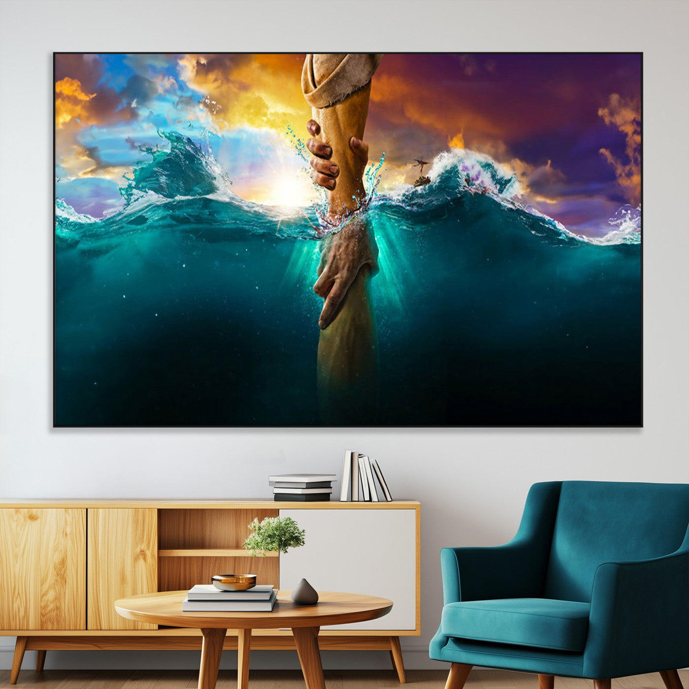 SEG-FC-51X34_Oversize - God Hand Wall Art Canvas Print