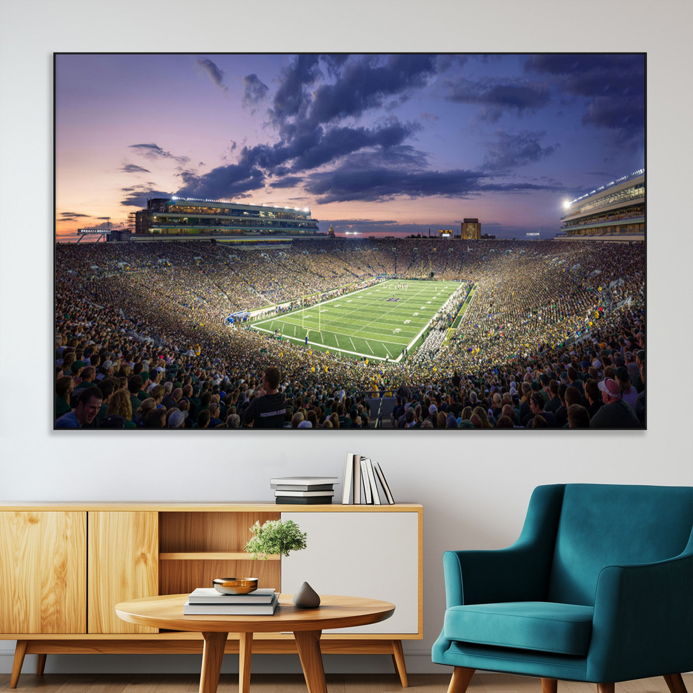 SEG-FC-51X34_Oversize - Notre Dame Fighting Irish Football Team Print - Notre Dame Stadium Wall Art Canvas Print