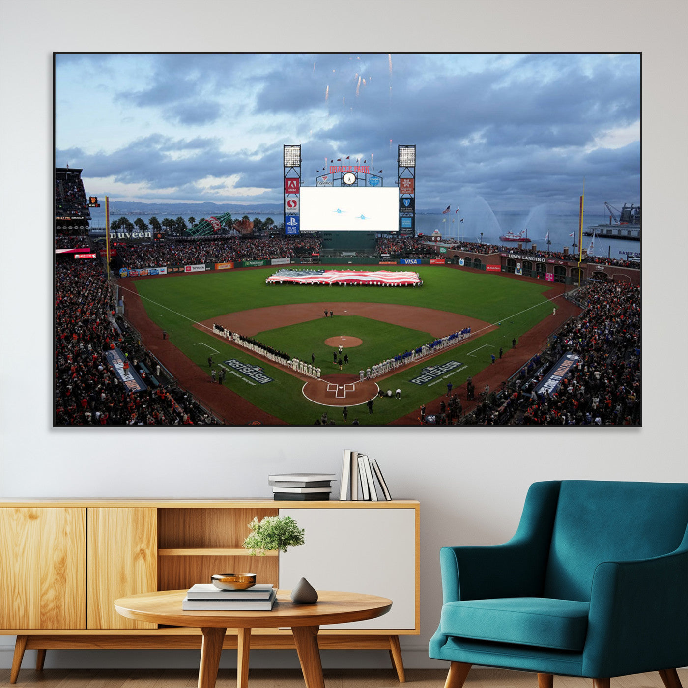 -Oracle Park San Francisco Giants Wall Art | Oracle Park Stadium Canvas Print| Large Framed Baseball