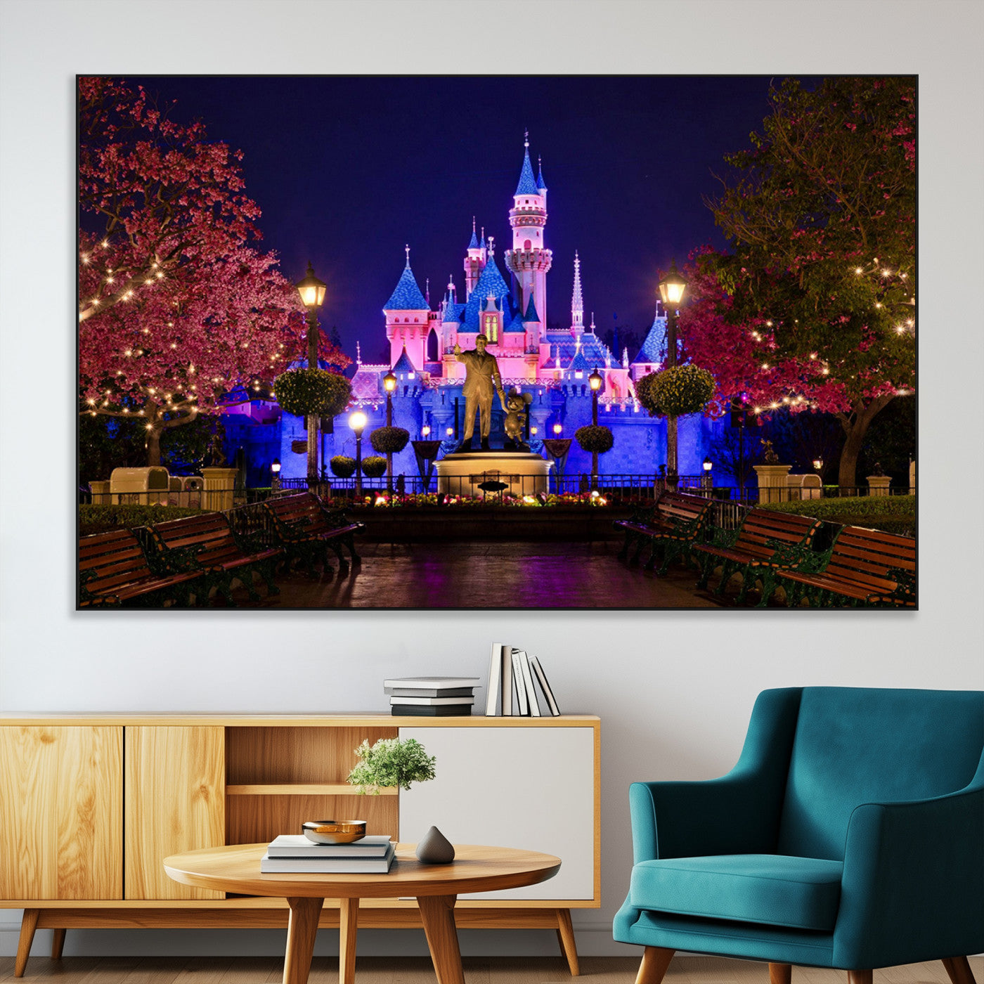 SEG-FC-51X34_Oversize - Castle Large Wall Art Disney Magic Kingdom Kids Room Decor - Disney World Christmas Home Decor Child