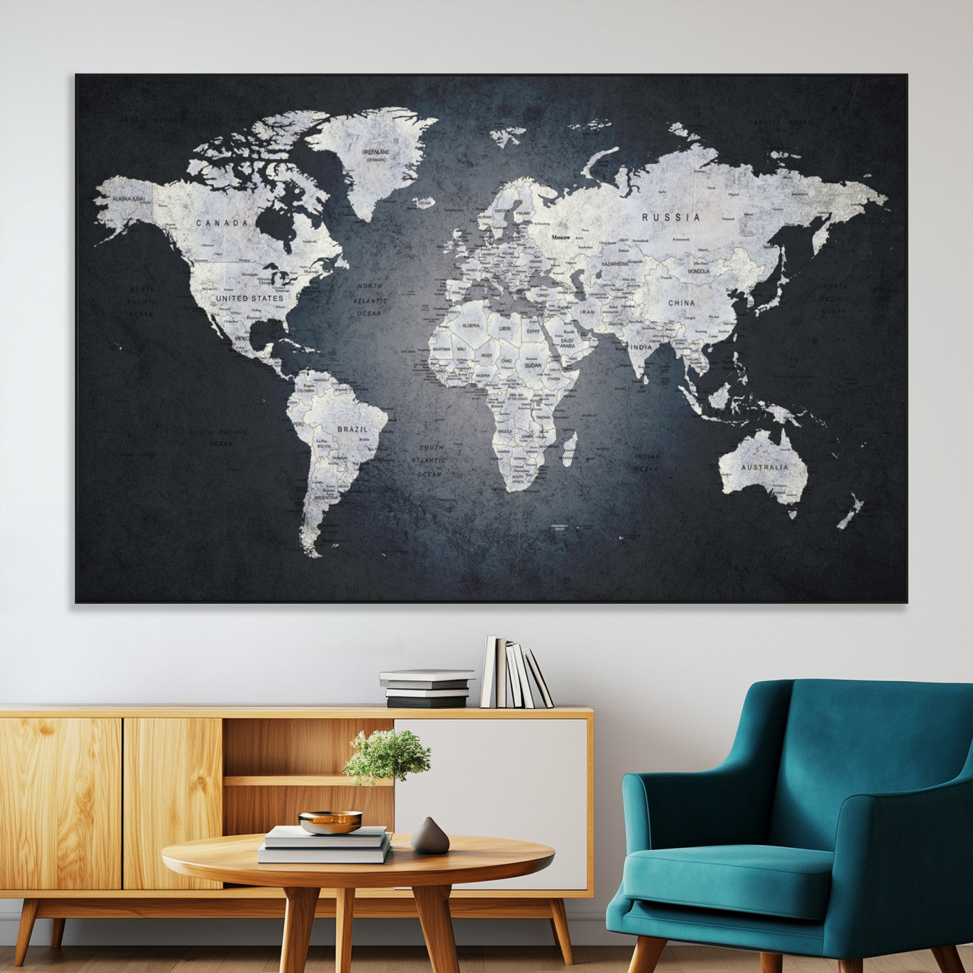 SEG-FC-51X34_Oversize - World Map Wall Art Canvas Print for Home and Office Decor