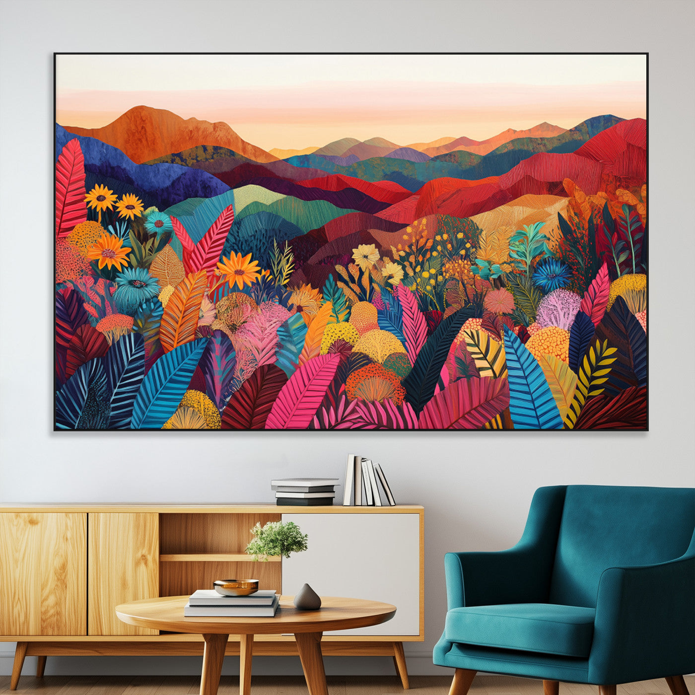 SEG-FC-51X34_Oversize - YAYOI KUSAMA Abstract Print - Landscape Canvas Wall Art Print - Vibrant Modern Decor for Living
