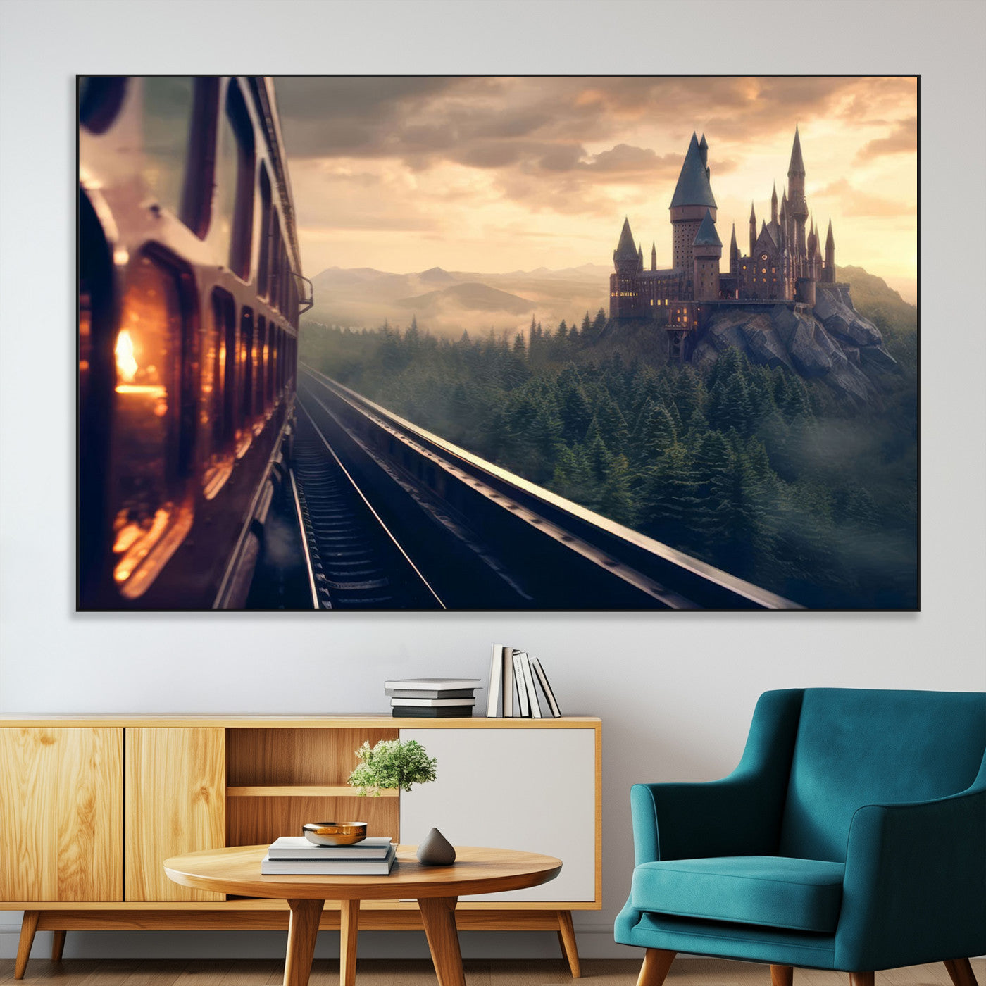 SEG-FC-51X34_Oversize - Harry Castle Wall Art Canvas Print, Wizard School Wall Art Print, Movie Wall Art Print