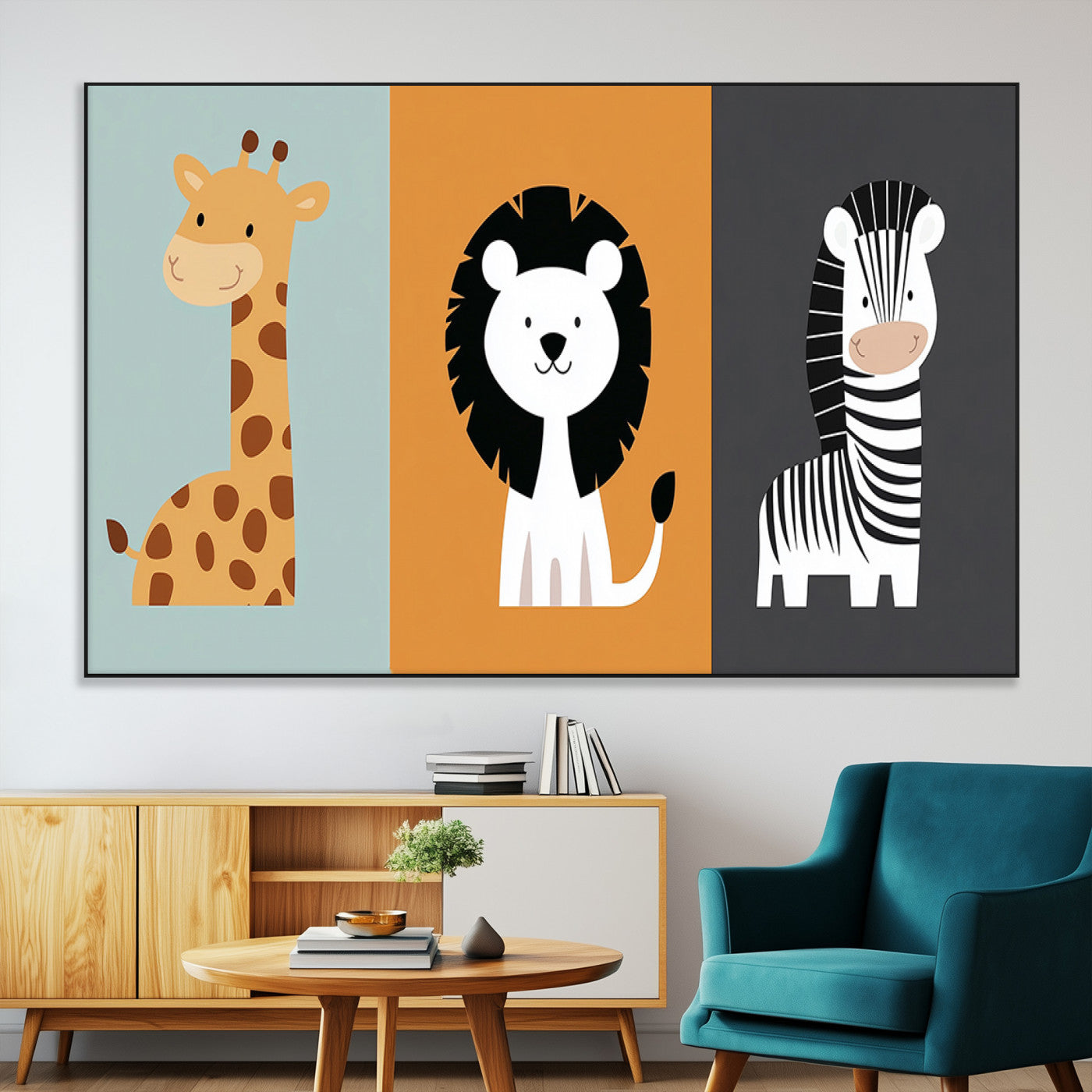 SEG-FC-51X34_Oversize - Boho Jungle Animal Nursery Wall Art Prints - Safari Decor in Earth Tones for Modern and Stylish