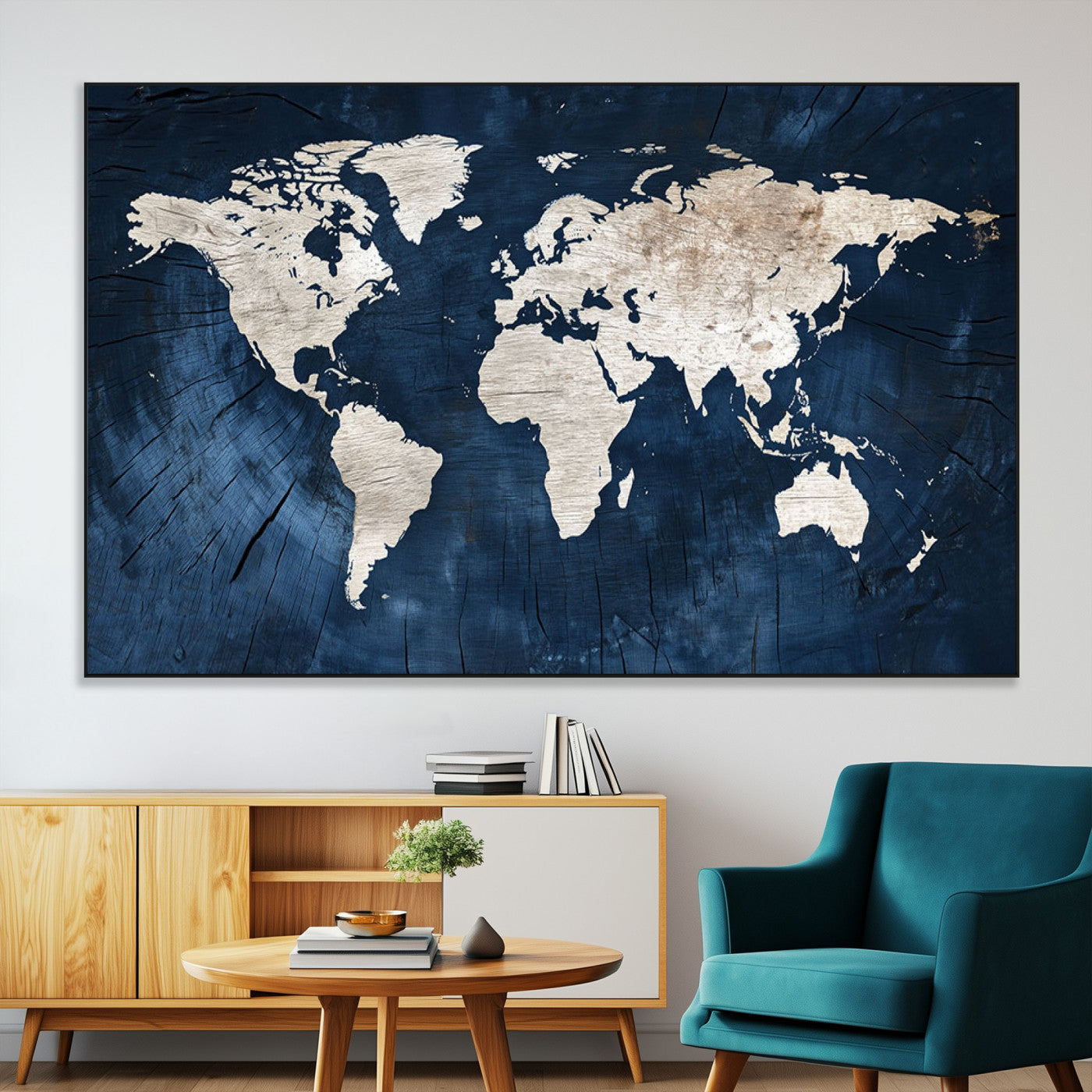 SEG-FC-51X34_Oversize - Push Pin World Map Canvas Print – Framed Wall Art for Couples to Track Their Travels – Anniversary