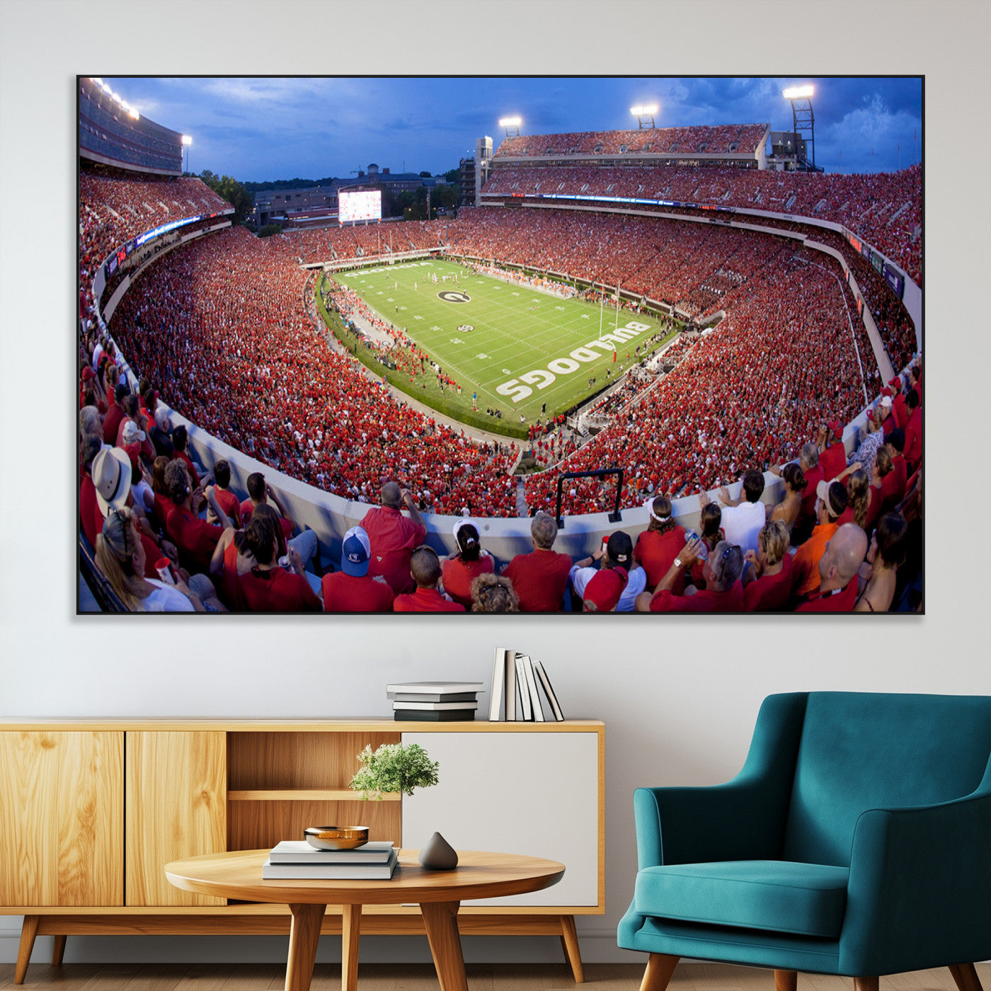 10244378-32353707-SEG-FC-51X34-Dooley Stadium Wall Art Print, Sports Arena Canvas Wall Art, Dooley Field at Sanford Stadium Canvas Print, Modern Athletic Field Art Printing