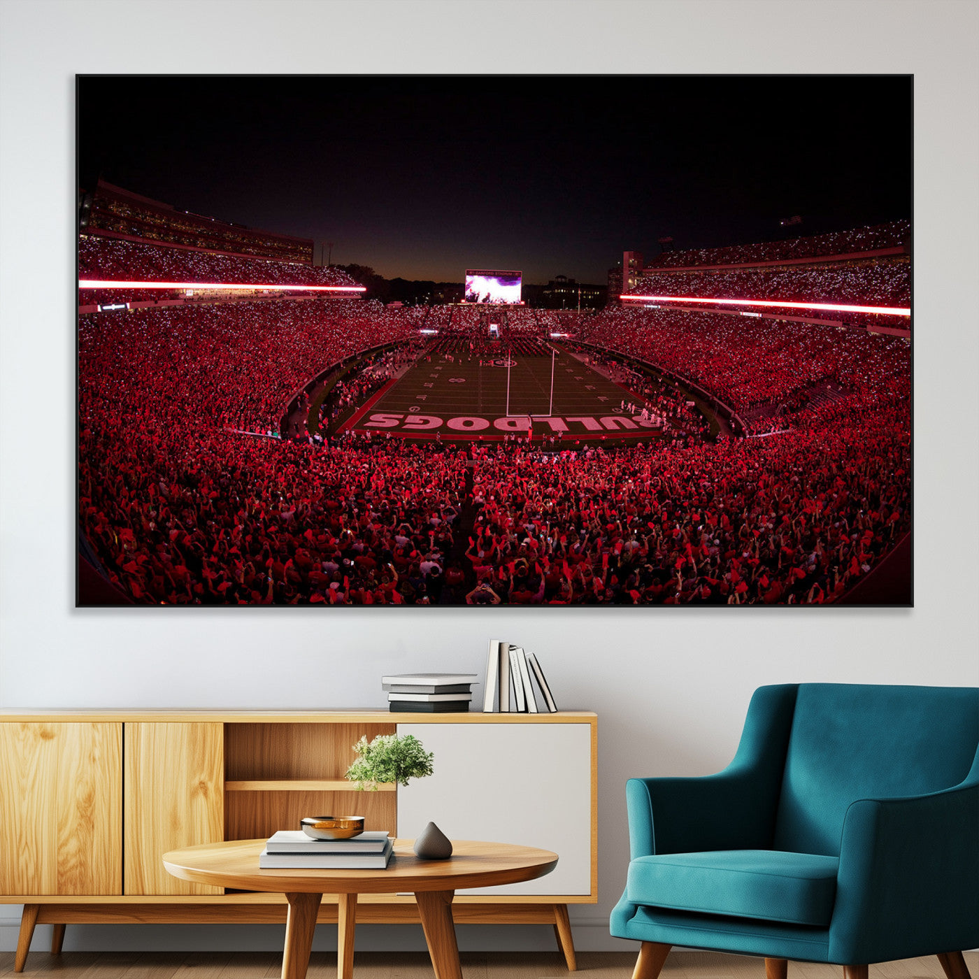 Dooley Stadium Wall Art Print, Sports Arena Canvas Wall Art, Dooley Field at Sanford Stadium Canvas Print, Modern Athletic Field Art Printing