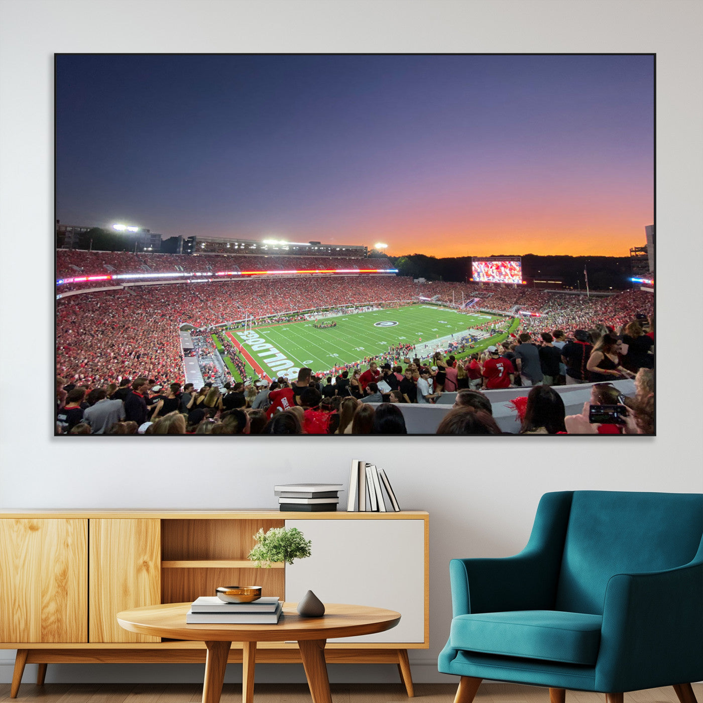 25139565-32353707-SEG-FC-51X34-Dooley Stadium Wall Art Print, Sports Arena Canvas Wall Art, Dooley Field at Sanford Stadium Canvas Print, Modern Athletic Field Art Printing