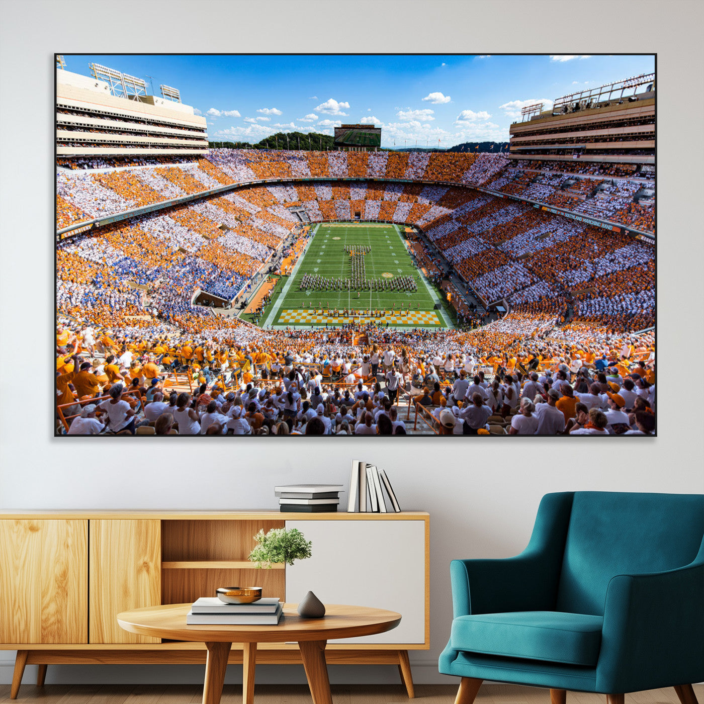 64238859-32353707-SEG-FC-51X34-Tennessee Neyland Stadium Wall Art Print, Sports Arena Canvas Wall Art, Panoramic Stadium Canvas Print, Modern Athletic Field Art Printing