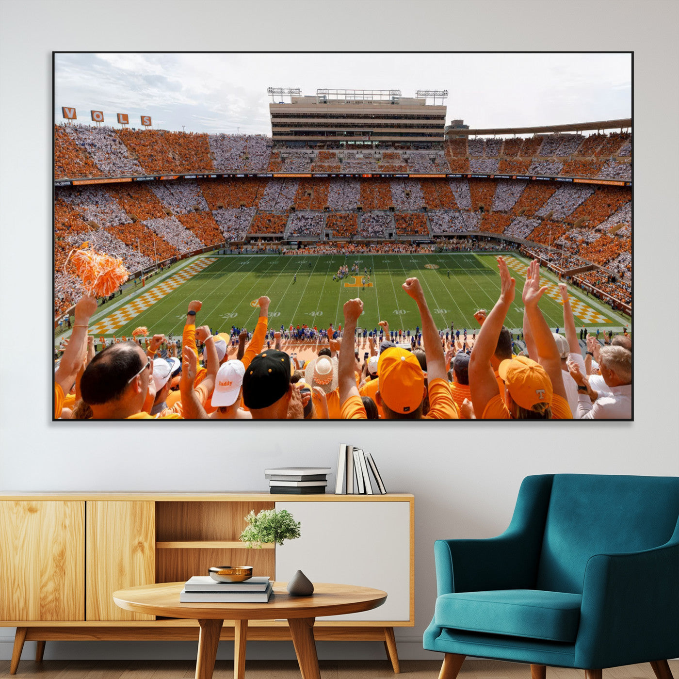 76011417-32353707-SEG-FC-51X34-Tennessee Neyland Stadium Wall Art Print, Sports Arena Canvas Wall Art, Panoramic Stadium Canvas Print, Modern Athletic Field Art Printing