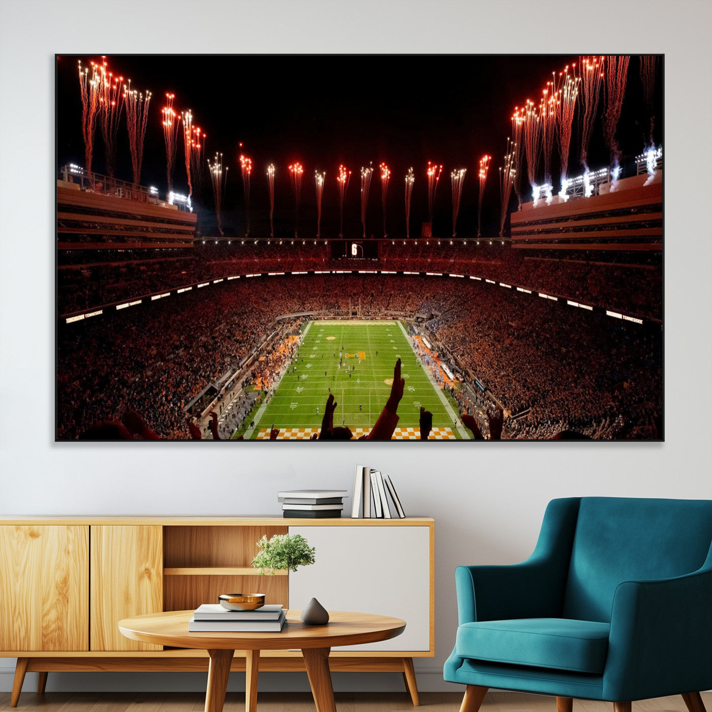73358115-32353707-SEG-FC-51X34-Tennessee Neyland Stadium Wall Art Print, Sports Arena Canvas Wall Art, Panoramic Stadium Canvas Print, Modern Athletic Field Art Printing