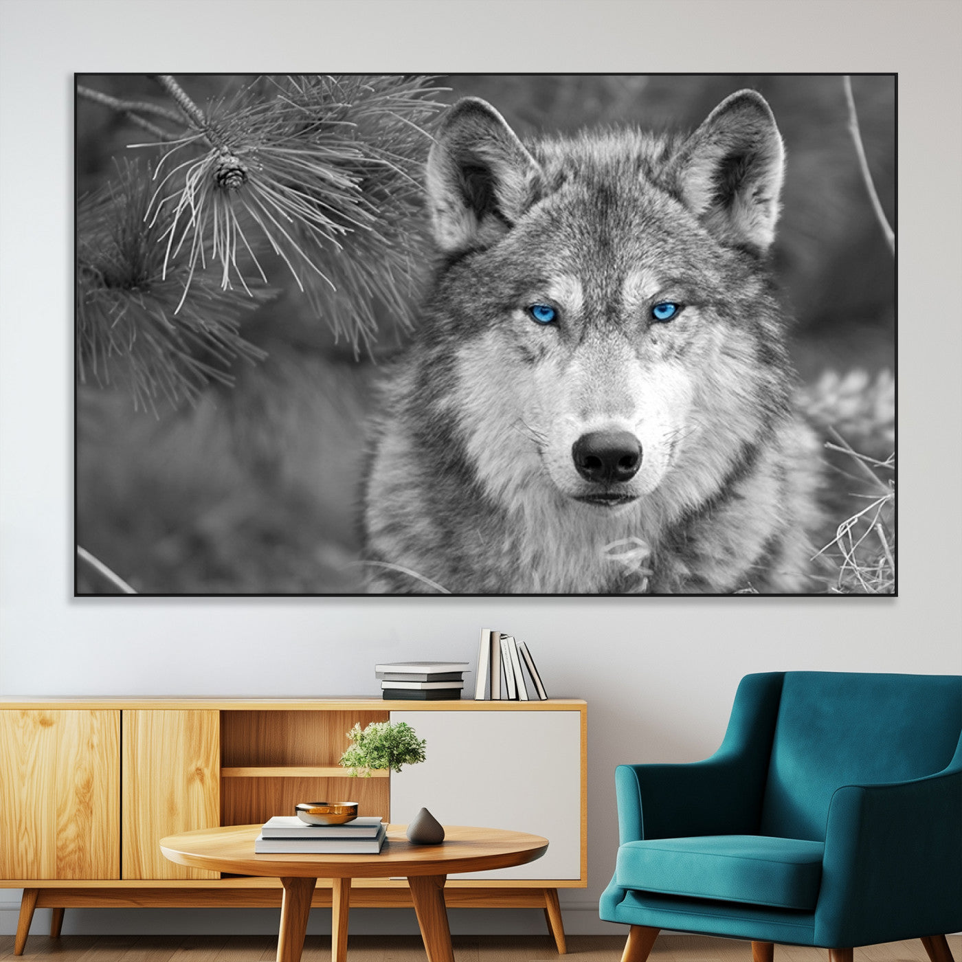 SEG-FC-51X34_Oversize - Wild Wolf Blue Eye Wall Art Canvas Print