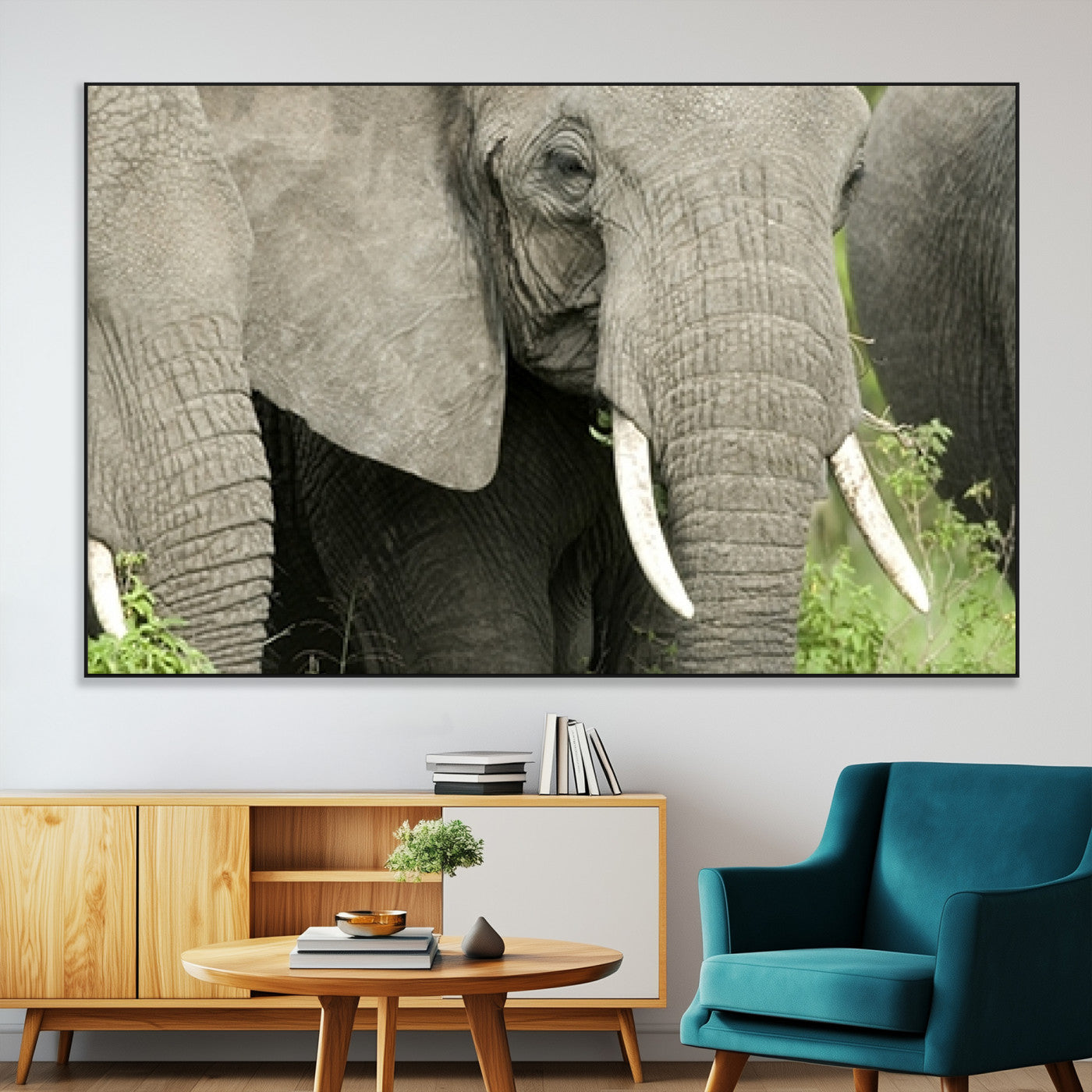 SEG-FC-51X34_Oversize - Wild Elephant Wall Art Canvas Print