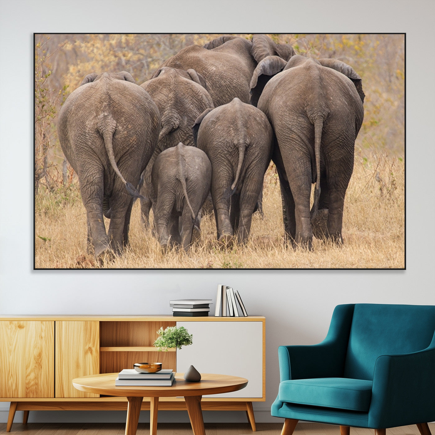 SEG-FC-51X34_Oversize - Wild Elephant Wall Art Canvas Print