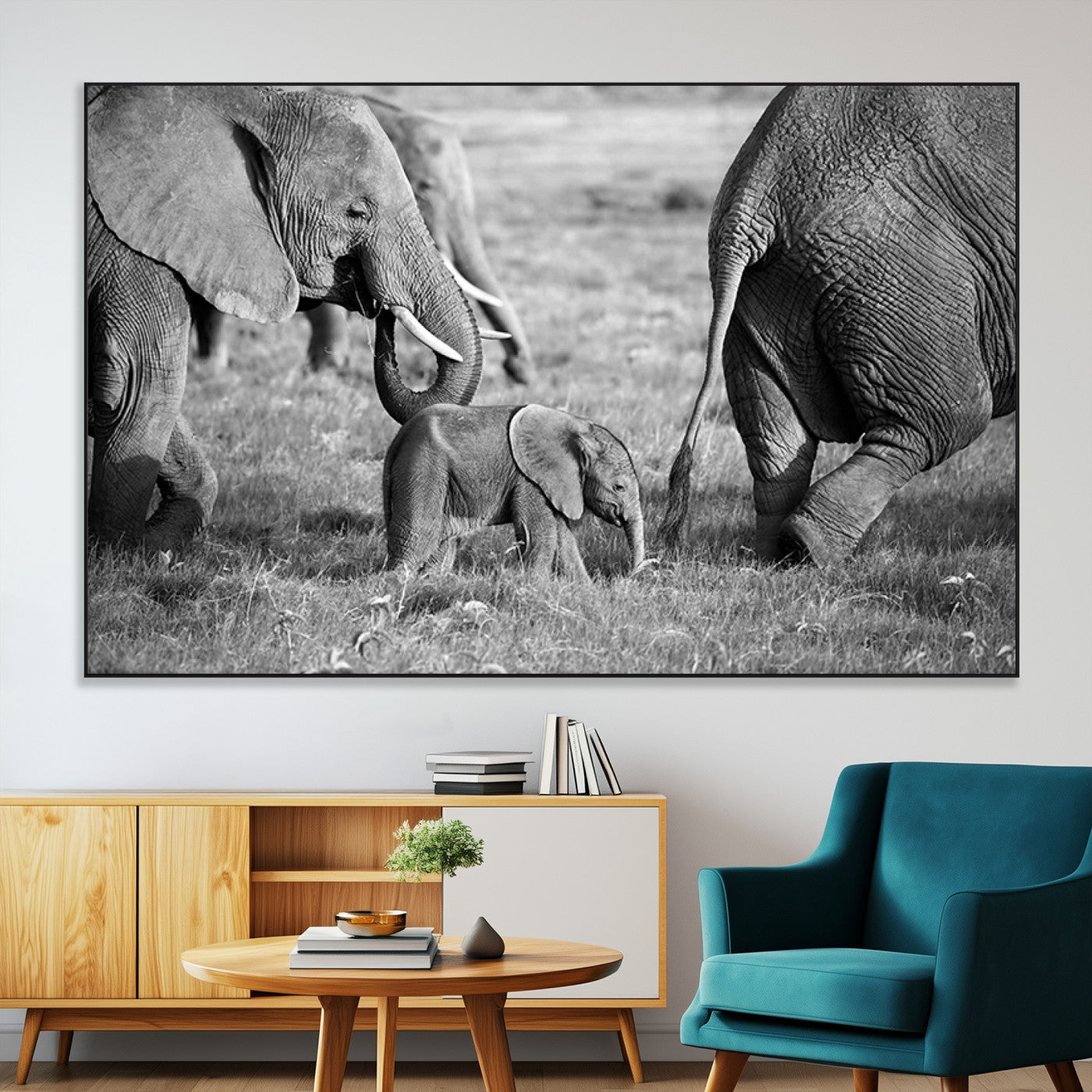 SEG-FC-51X34_Oversize - Wild Elephant Wall Art Canvas Print