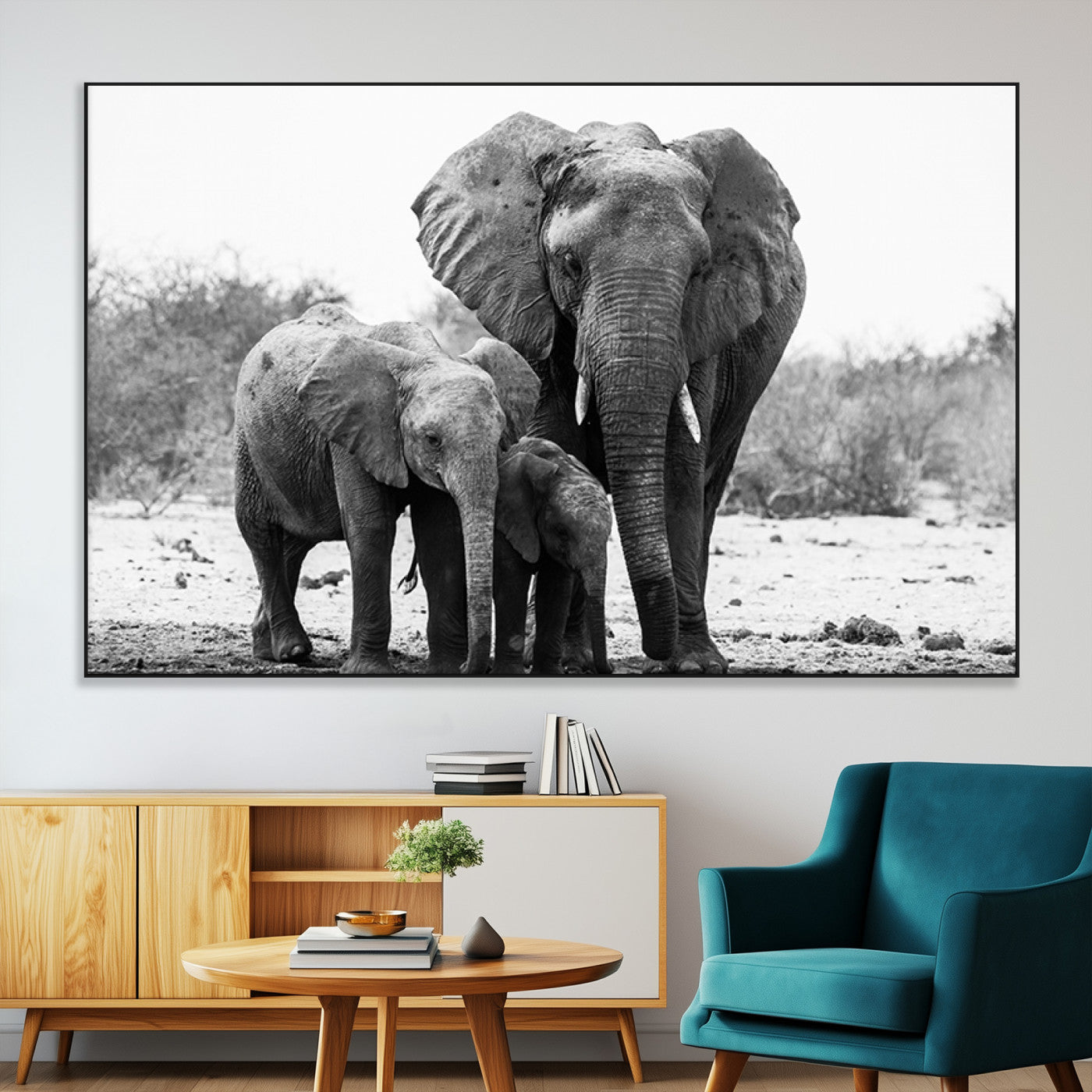SEG-FC-51X34_Oversize - Elephant Family Africa Wall Art Canvas Print